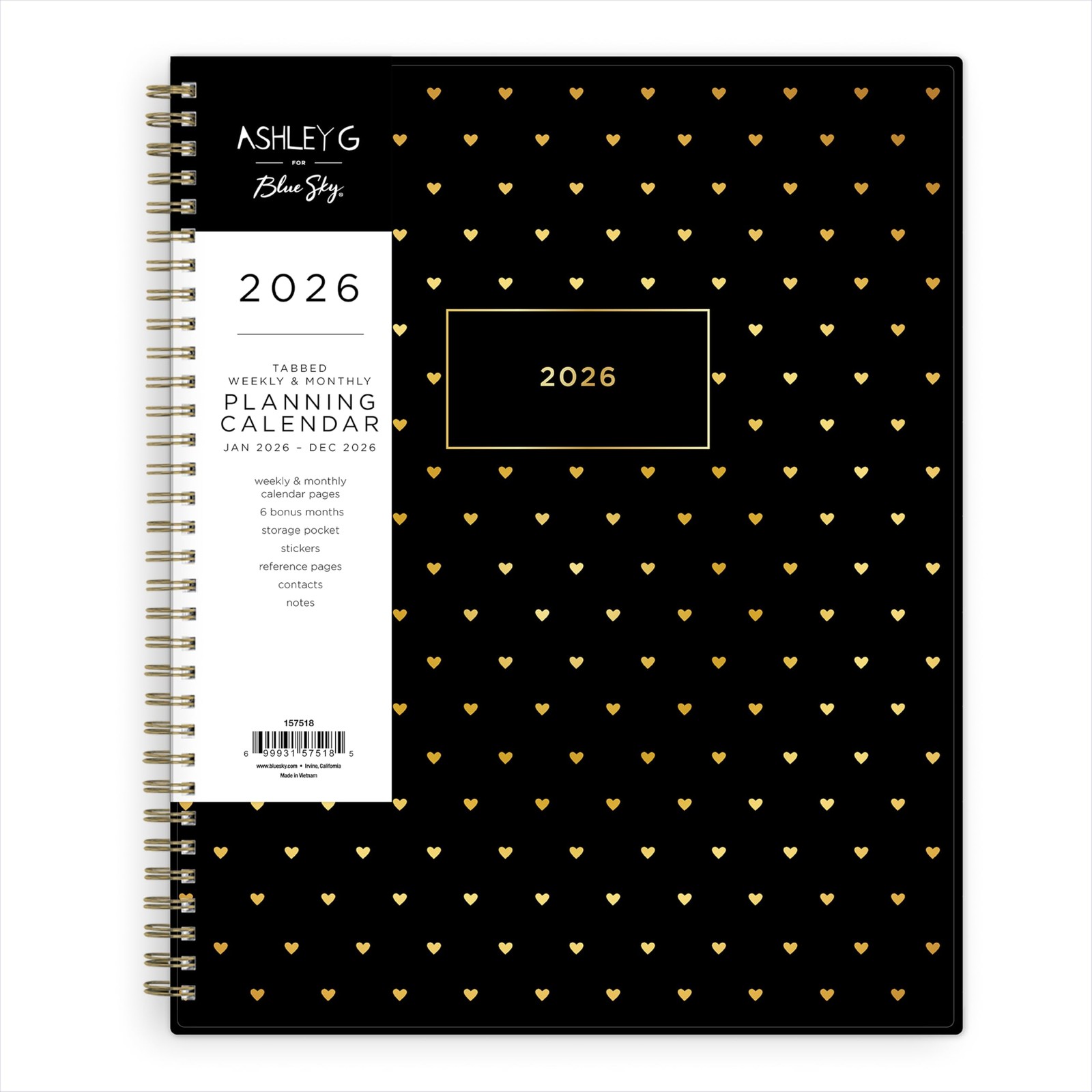 Ashley G 2026 Weekly and Monthly Planner Calendar, January 2026 – December 20…