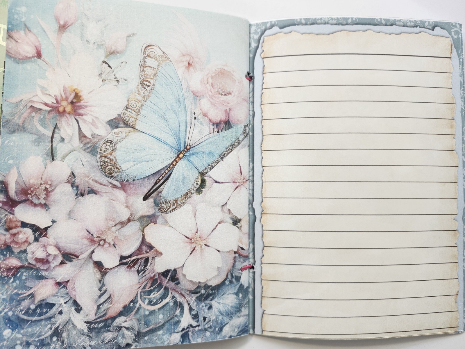 Junk Journal Booklet “BEAUTIFUL BUTTERFLIES” HANDMADE Cards, Pockets, Ephemera