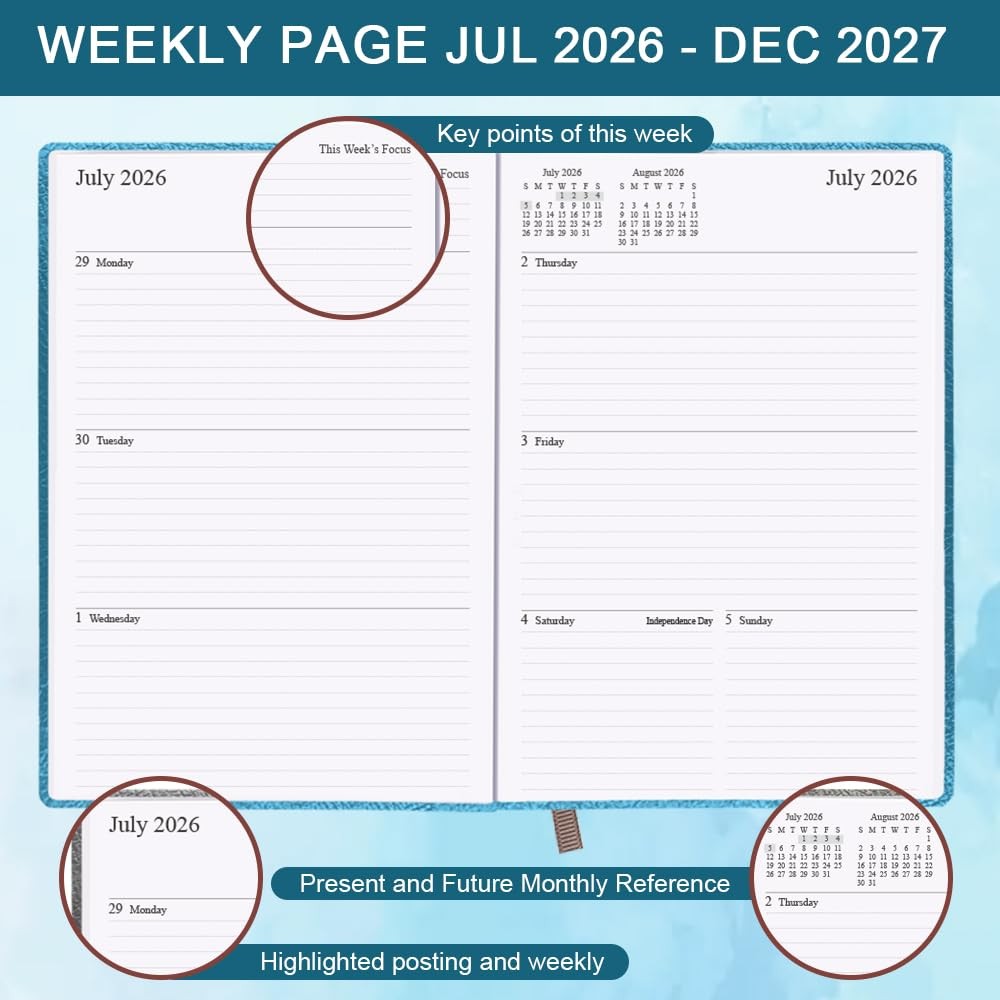 Nokingo 2026-2027 Planner – Weekly Monthly Planner Runs From July 2026 To Dec
