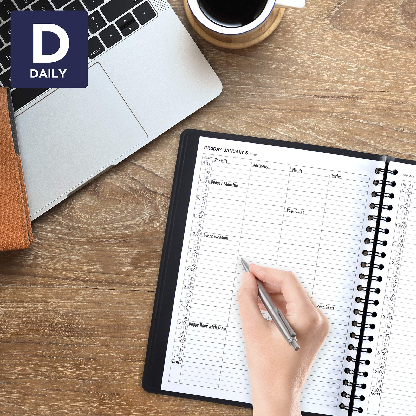 2021 Four Person Group Daily Appointment Book by AT-A-GLANCE 8″ x 11″ Large