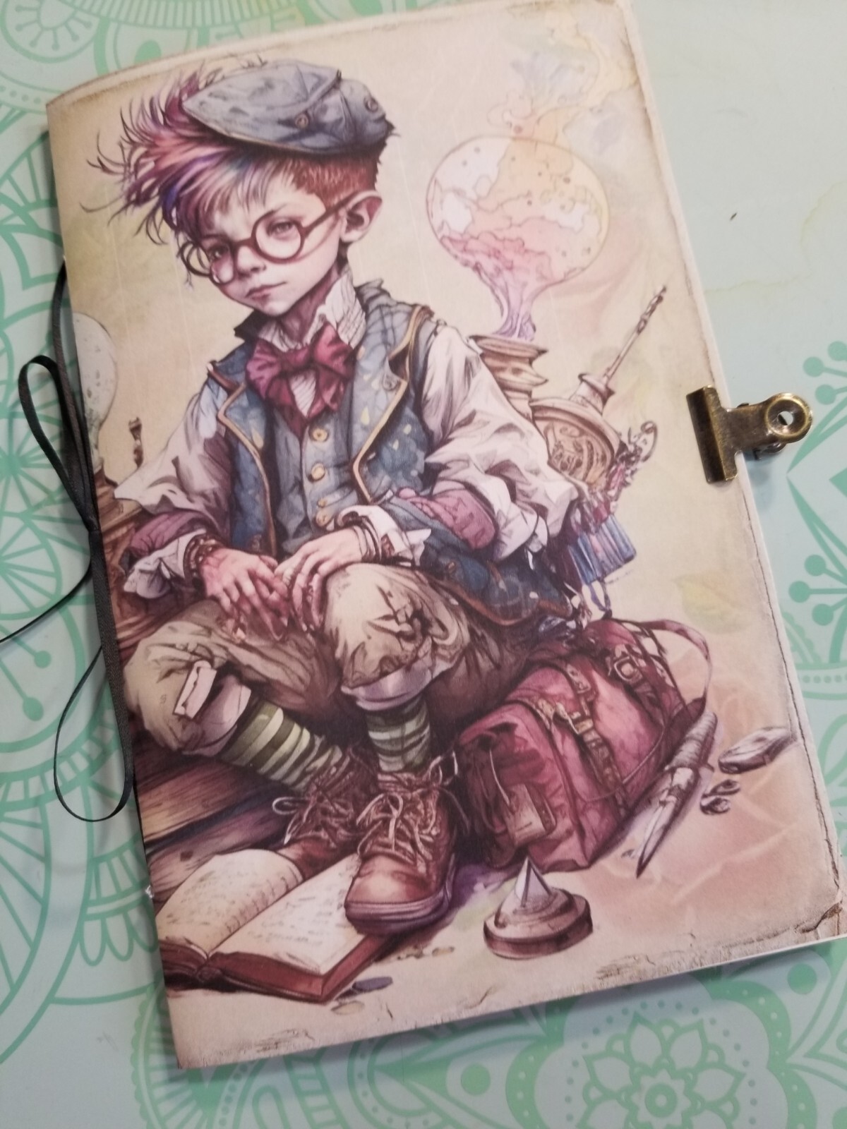 Junk Journal Booklet “WIZARD SCHOOL” Vintage HANDMADE Cards, Pockets, Ephemera,