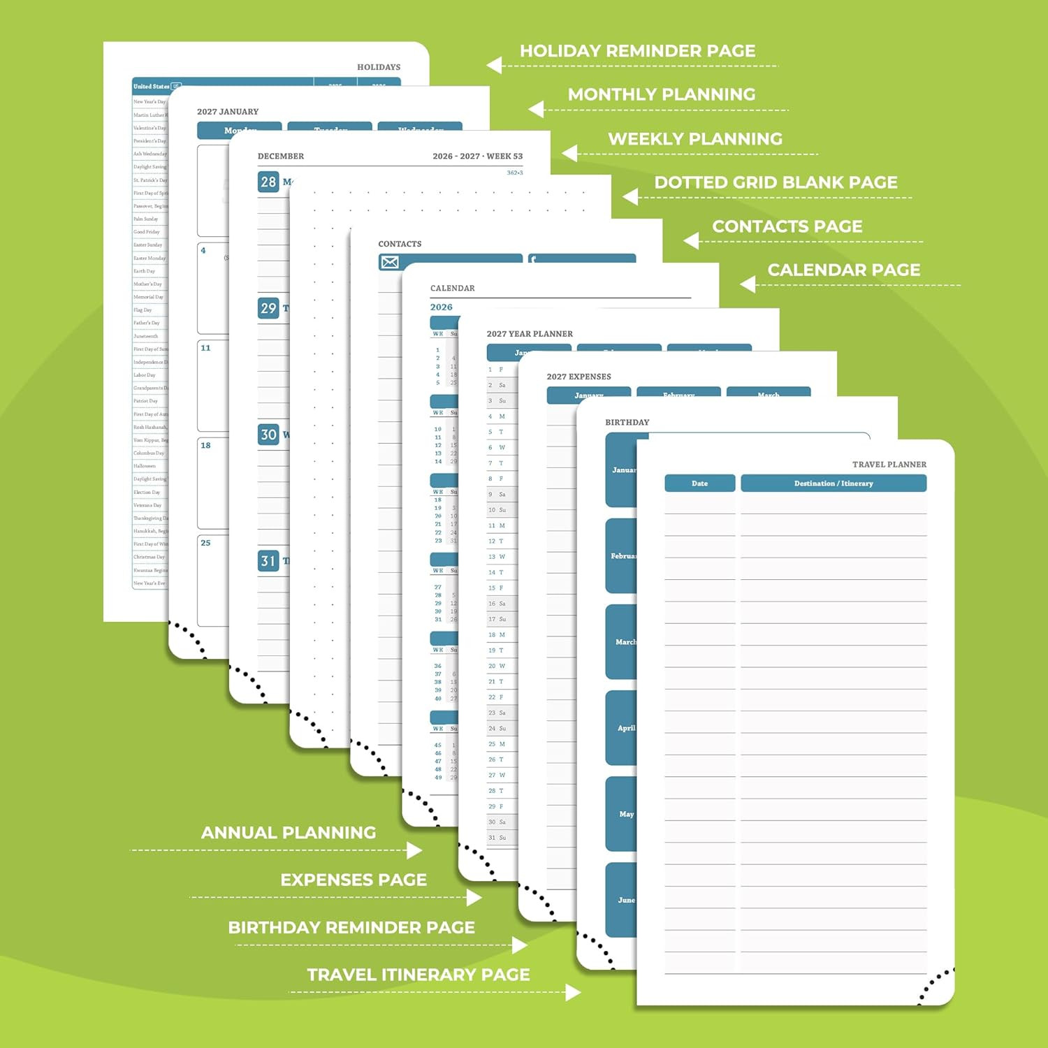 Planner 2026-2027 Daily Weekly and Monthly,6.5″X3.75″,18 Months Spiral Bound Cal