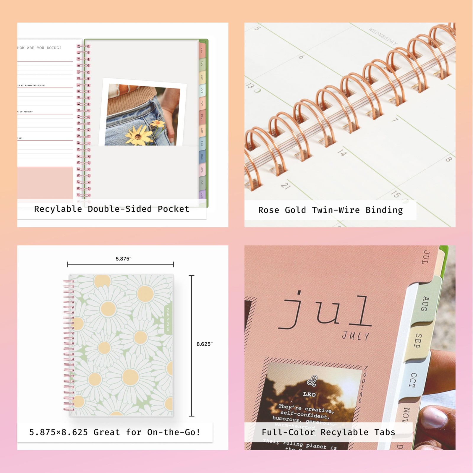 Blue Sky WAAV 2025-2026 Weekly and Monthly Academic Year Planner Calendar, Ju…