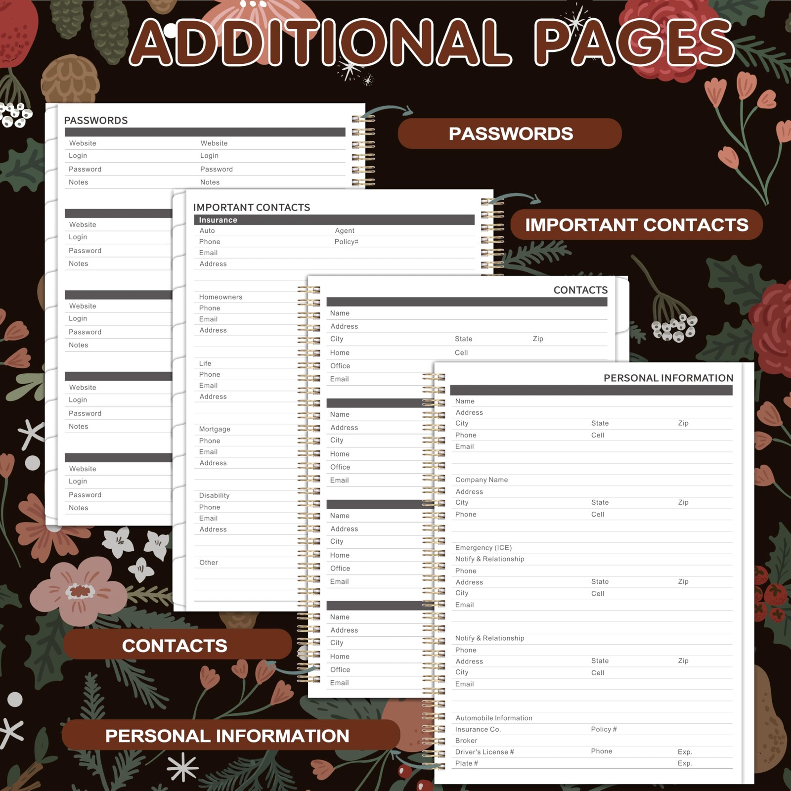 2026-2031 Monthly Planner – 5 Year Planner/Calendar, 5 9″ x 11″, Pinecone