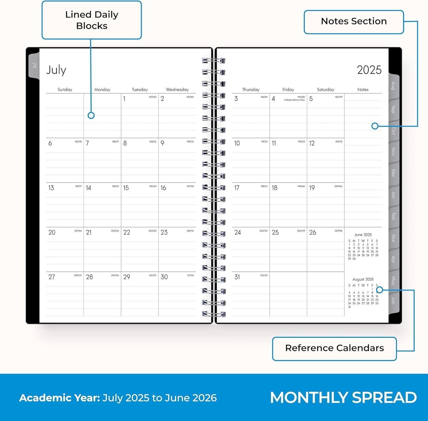2025-2026 Academic Planner: 5″ x 8″ Flexible Cover, Stay Organized