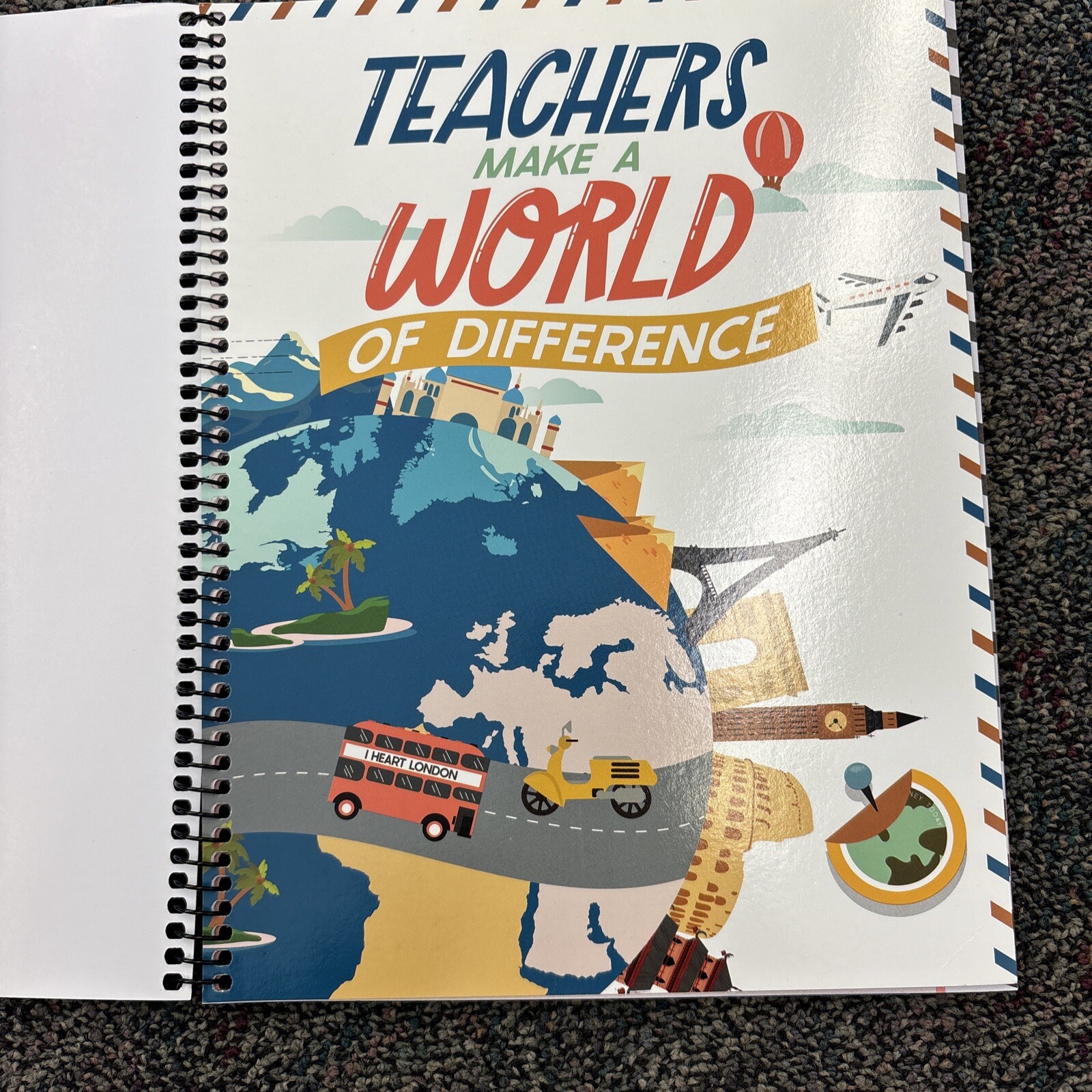 12 Month Teacher Planner W/Stickers & Tabs, Teachers Make A World Of Difference