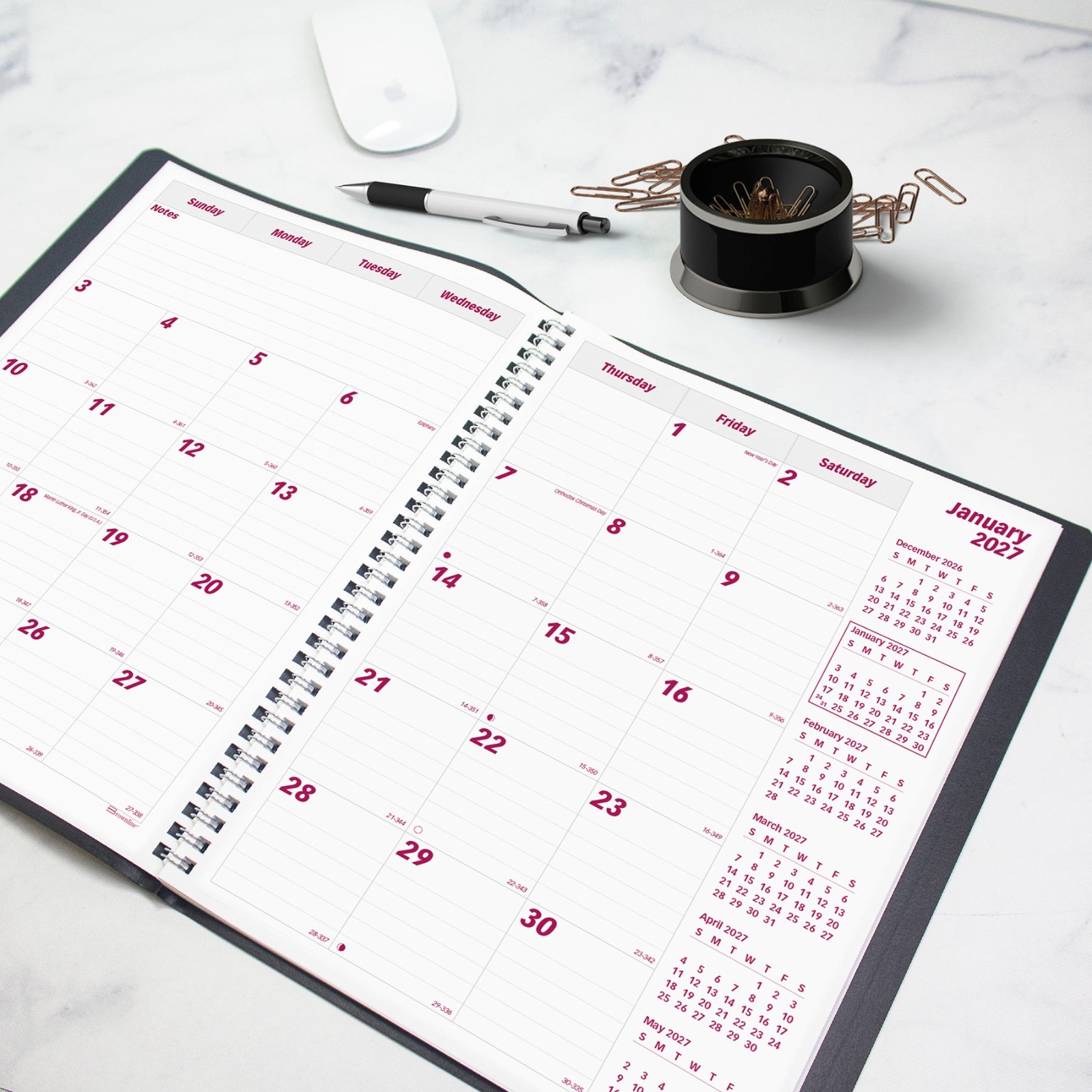 2025 Brownline CB1262.BLK Monthly Planner, 8-1/2 x 11″
