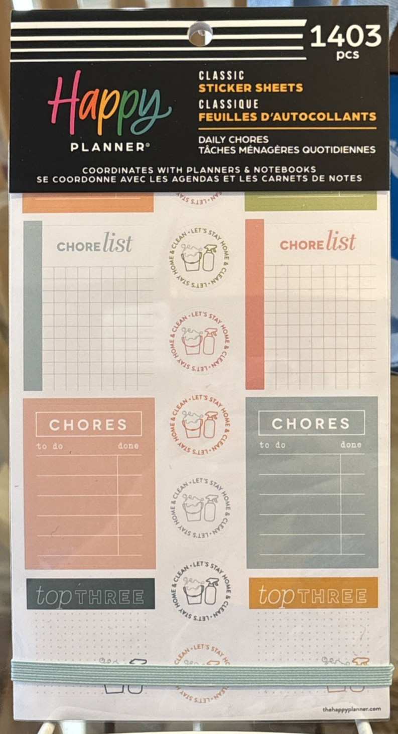 Happy Planner Stickers Daily Chores Value Pack 1403 Pieces Clean House Checklist