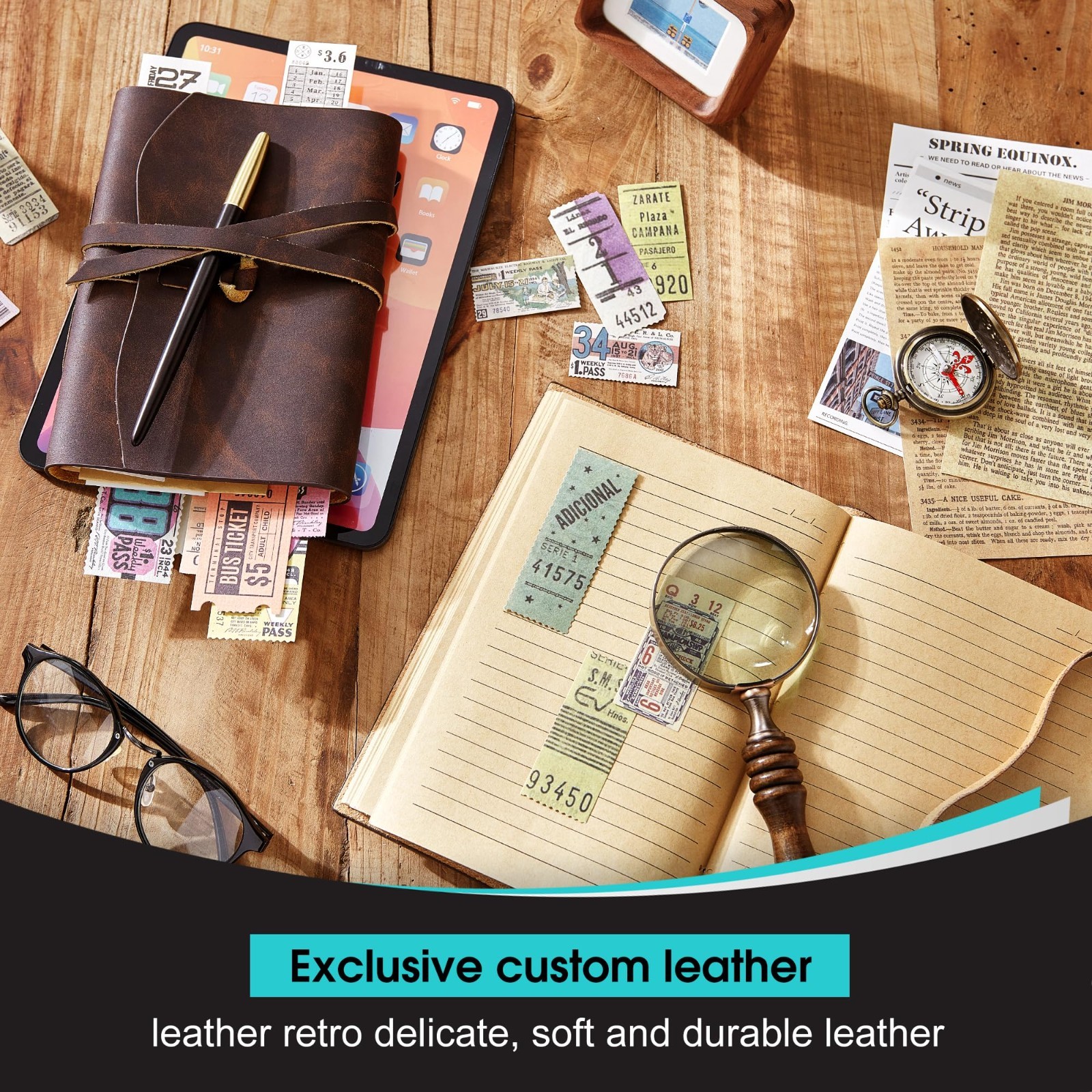 Mini Leather Journal Notepad 4.8×6.5, Vintage Lined Diary for Artists & Traveler