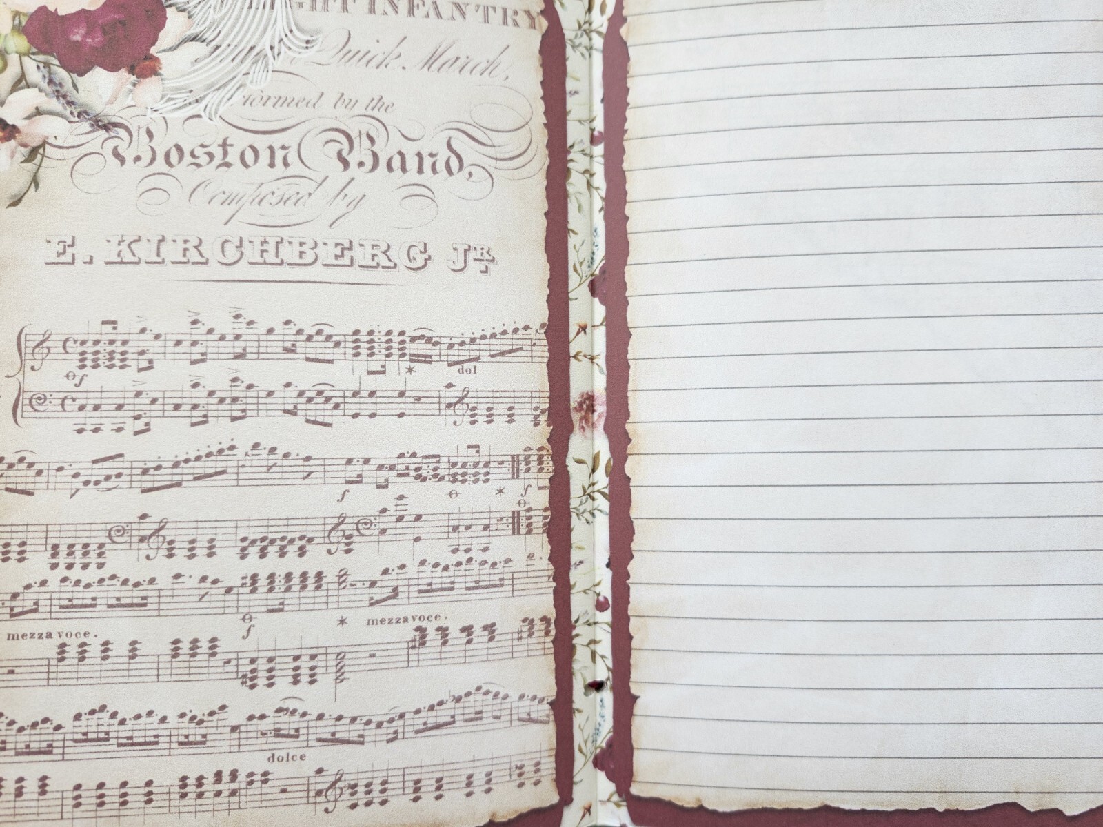 Junk Journal Booklet “SO THIS IS LOVE” Floral, Love & Romance, Music LG 9X6 40pg
