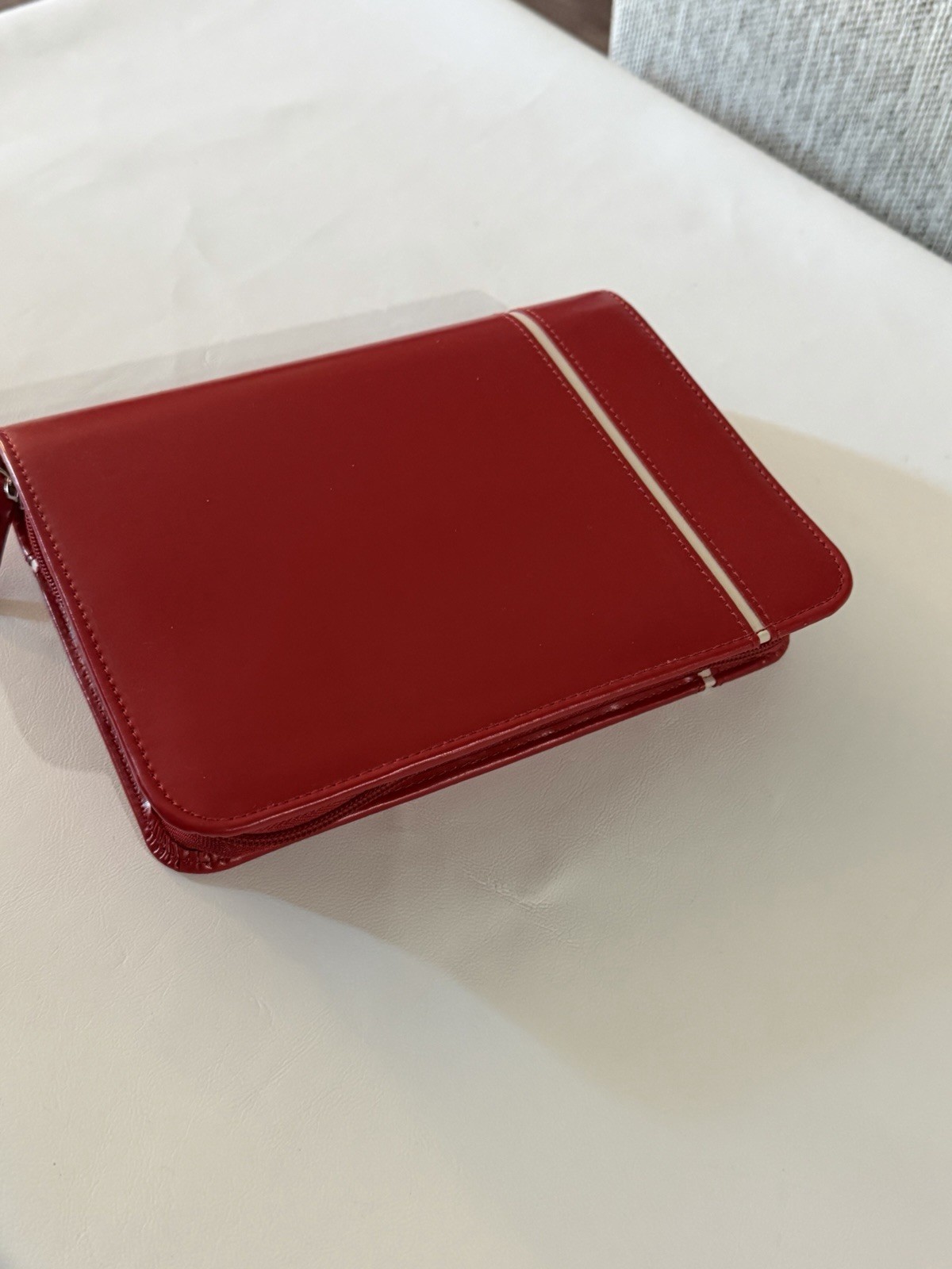 Franklin Covey Classic Zipper Planner Ring Binder Red White 6 Rings 4.25 X 6.75”