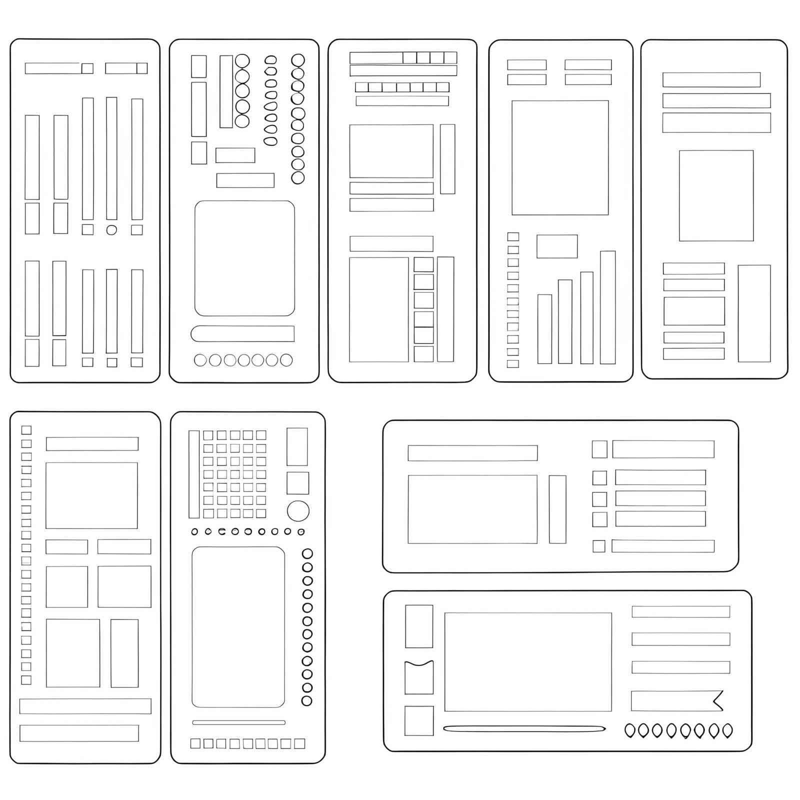 Flexible Record Template Set, 9 Pcs Reusable 2.5 inches by 5.2 inches, White