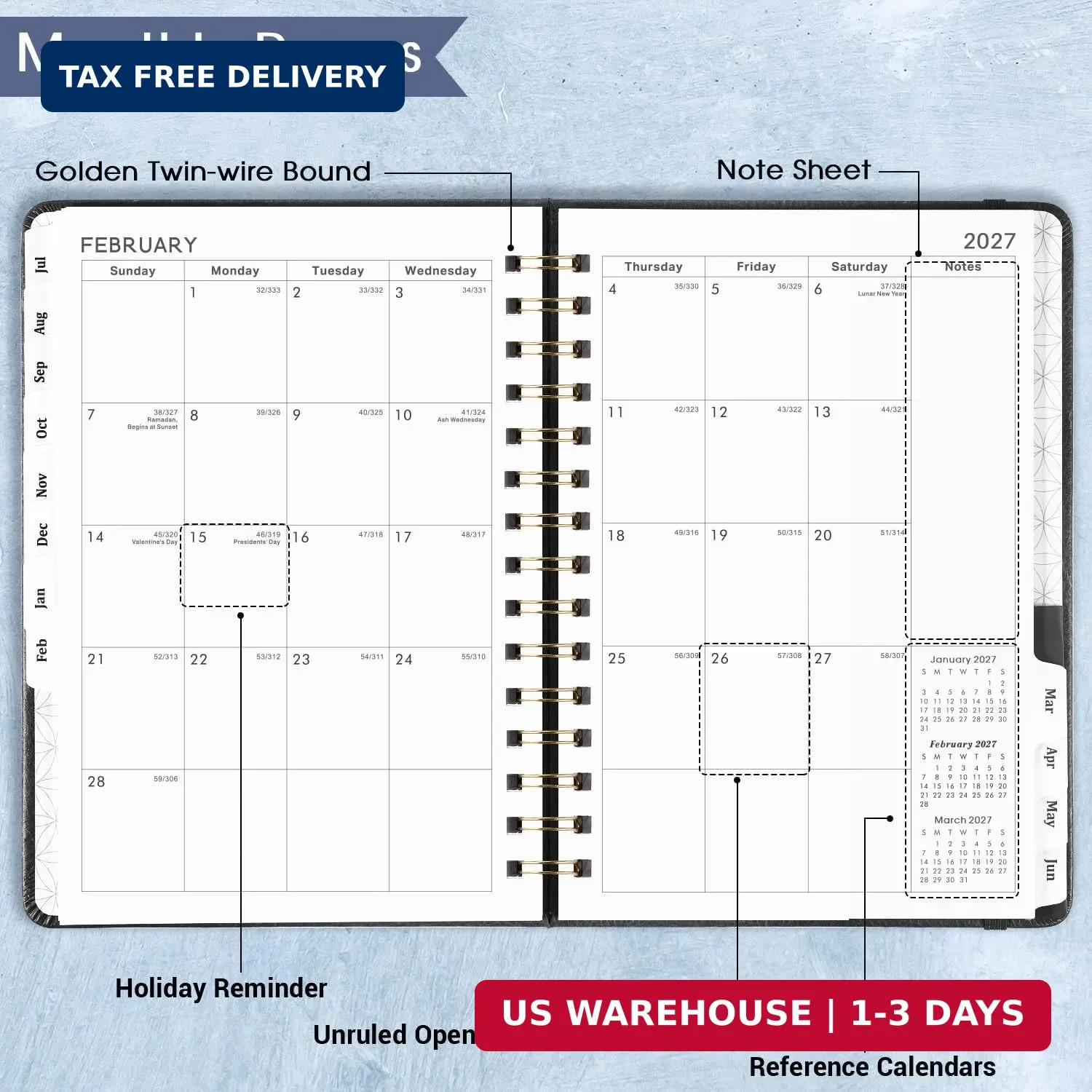 Planner 2026-2027 – Weekly & Monthly Academic Planner 2026-2027 with 12 Monthly