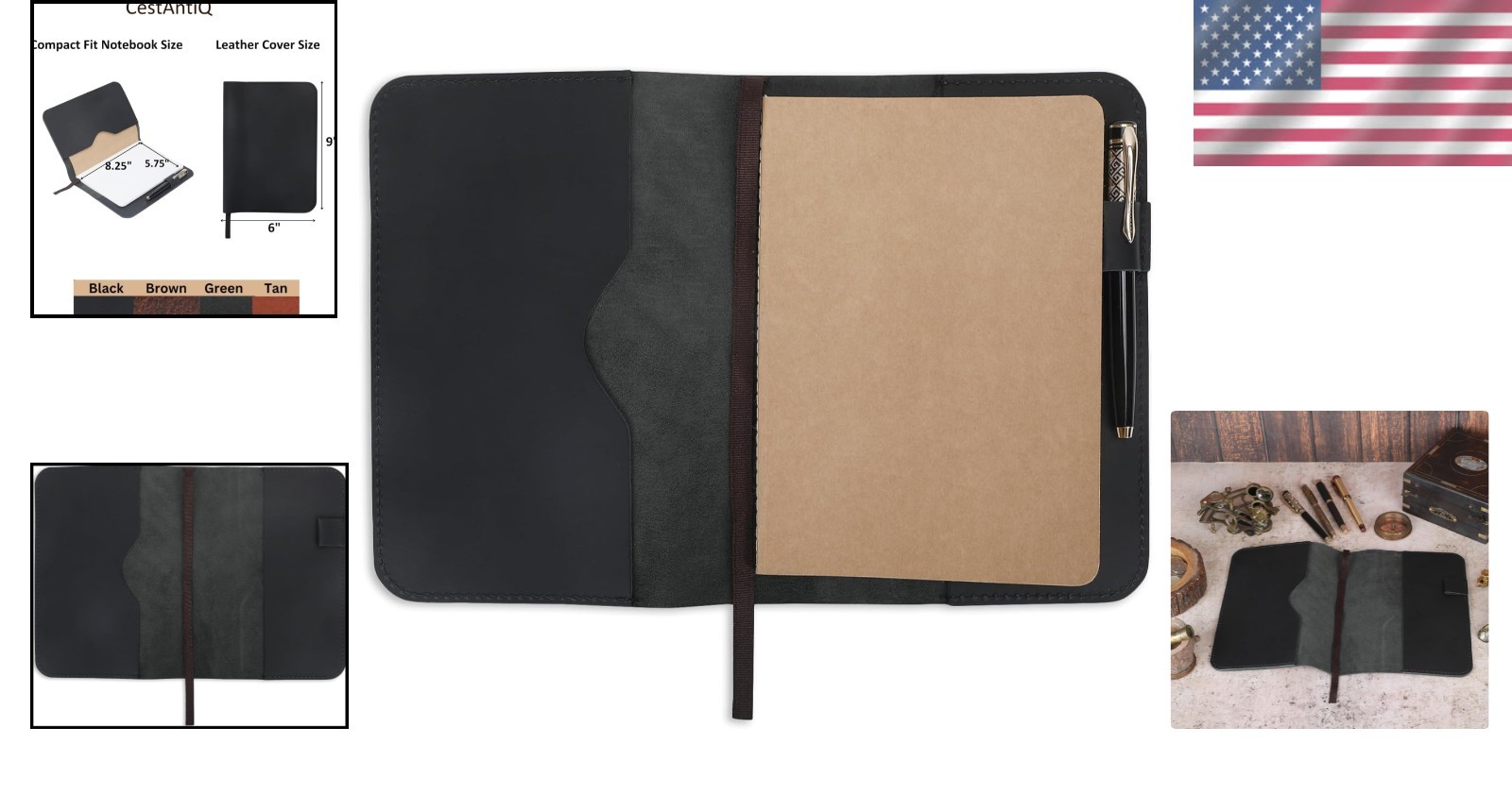 Stylish Refillable A5 Leather Journal Cover – Lightweight Design, 9 x 6 Inches
