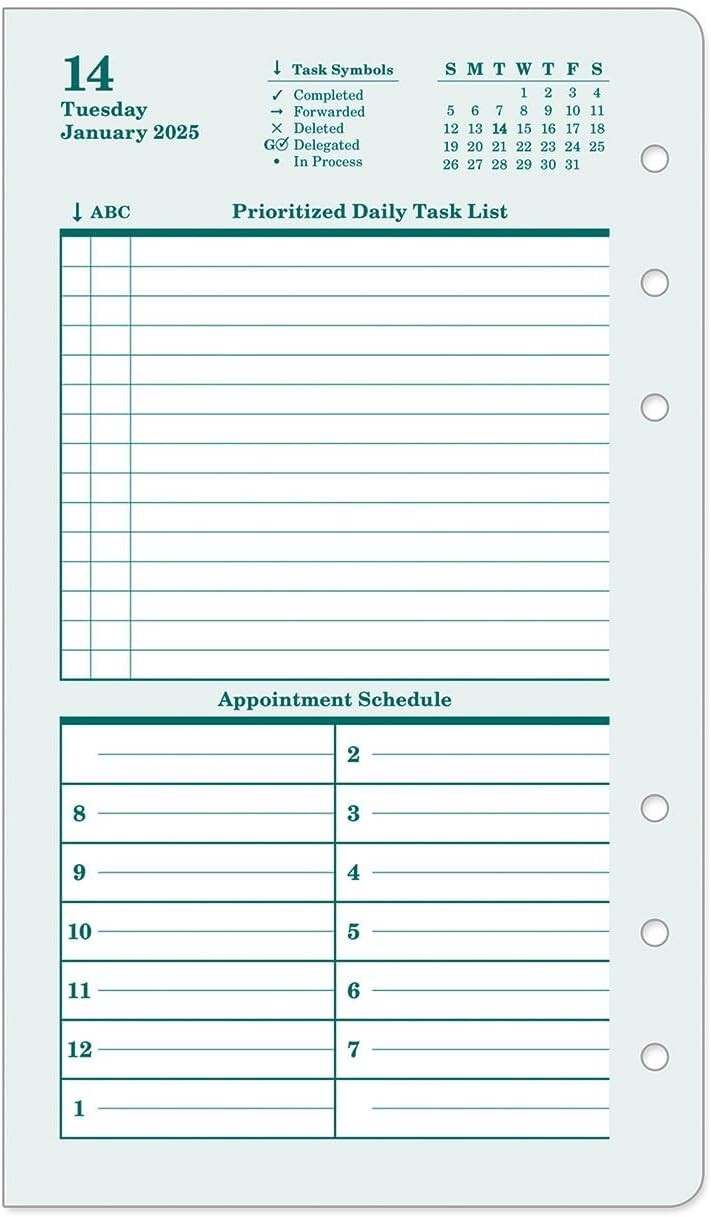 2025 Pocket Size Planner – Two Pages Per Day with Quotes for Daily Motivation