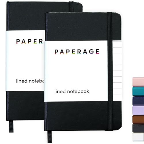 Lined Pocket Journal Notebook, 2 Pack, (), 160 Pages, Small, Pack of 2 Black