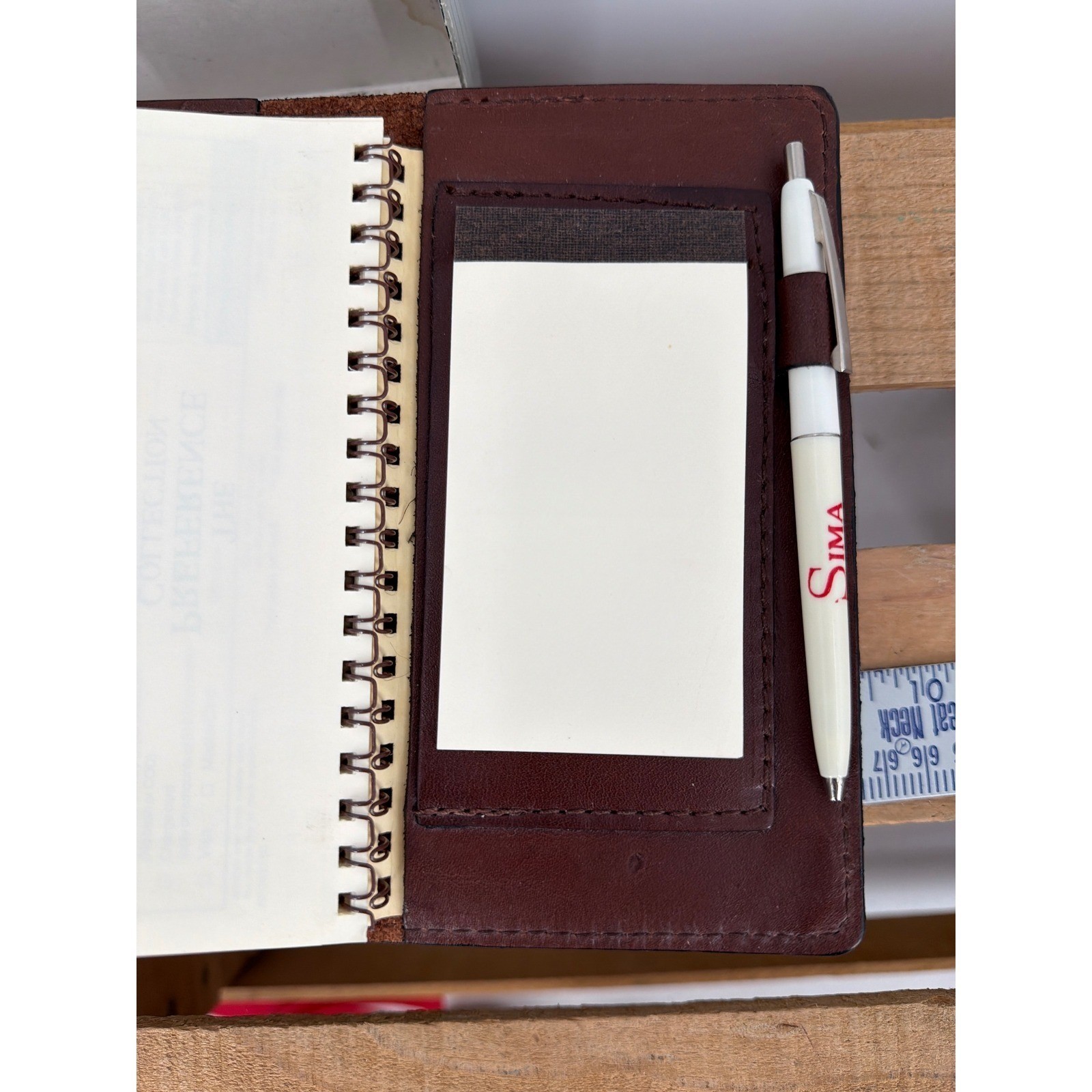 Vintage St. Dennis Pocket Size Agenda Burgundy Leather Diary Address Book NOS