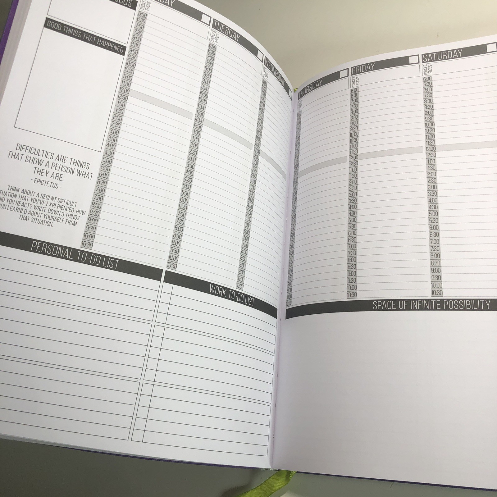 Passion Planner RARE Purple Large Weekly Undated 2017-2018 Monday Start Stickers