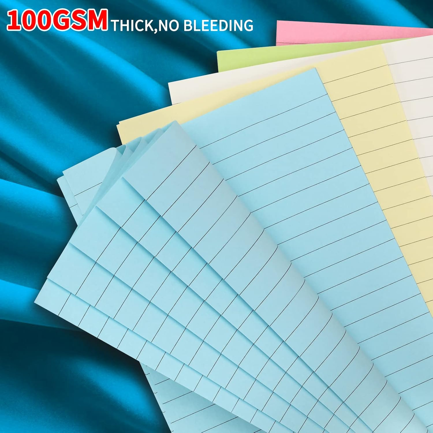 100Gsm Colored Lined A6 6-Hole Refill Paper – Ruled Planner Inserts for 6-Ring B