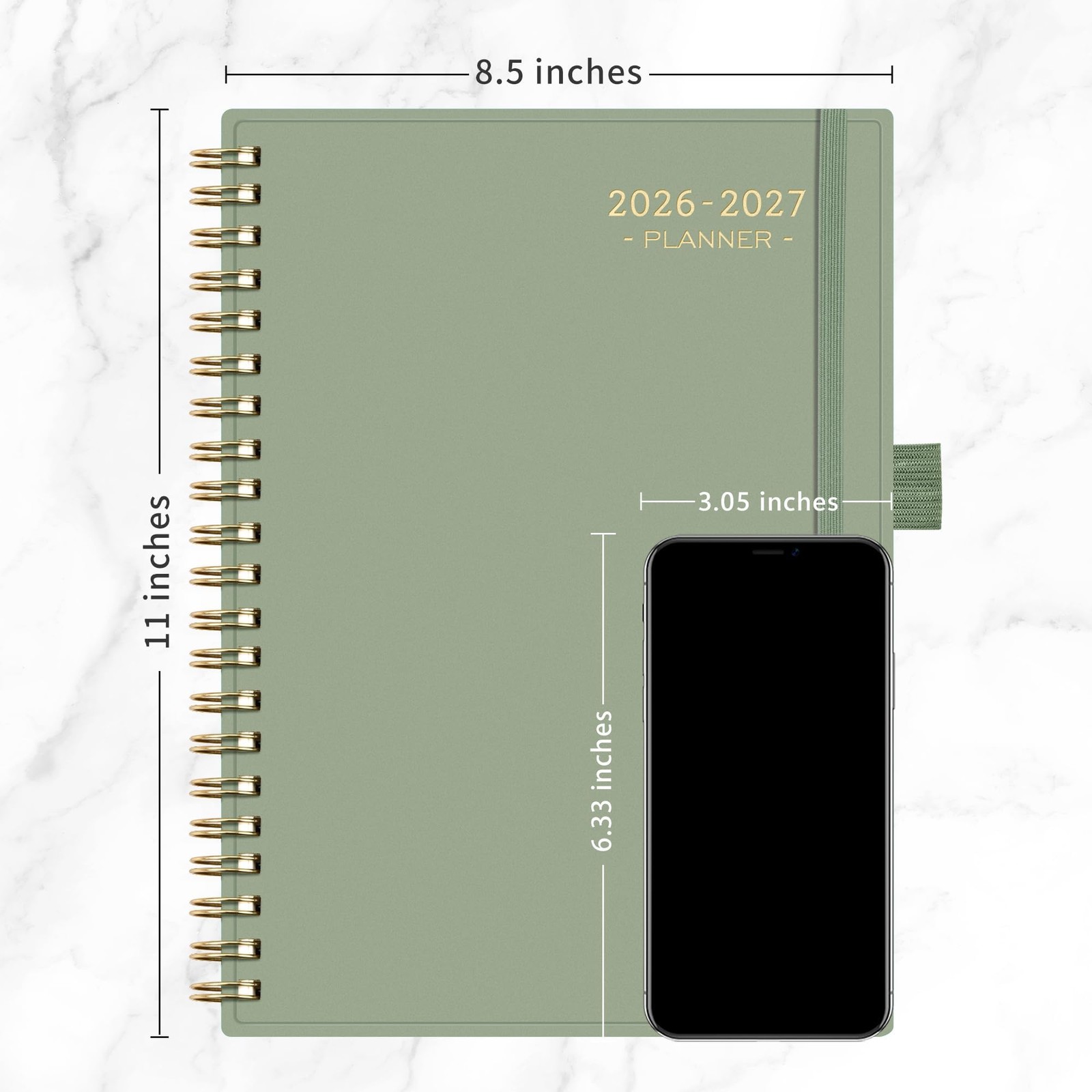 RETTACY Academic Planner 2026-2027, Weekly and 8.5″ x 11″, Light Green