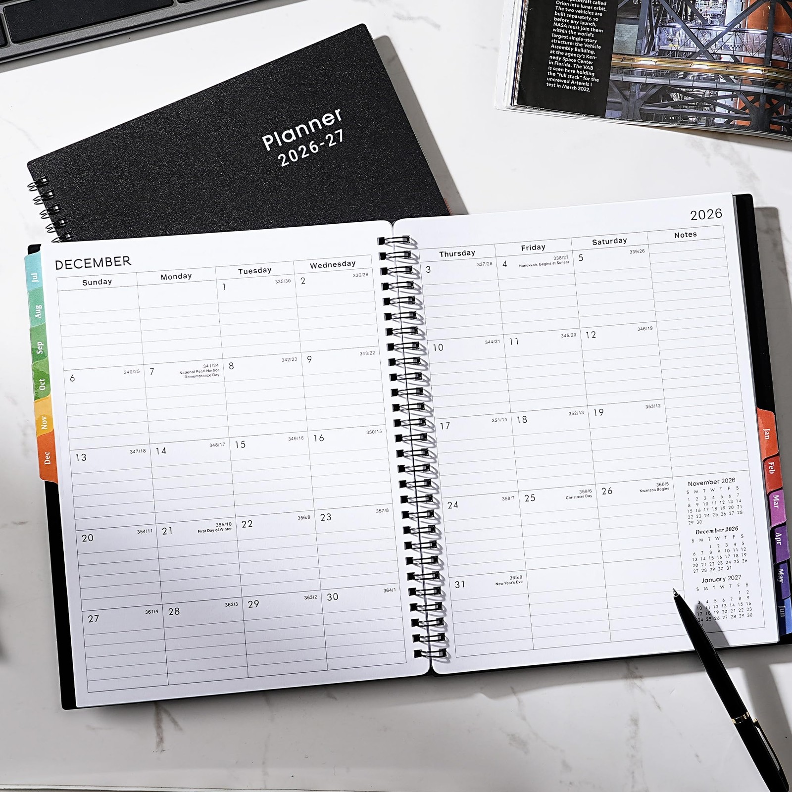 Planner 2026-2027 – 8” x 10”, JUL 2026 to JUN 2027, x black
