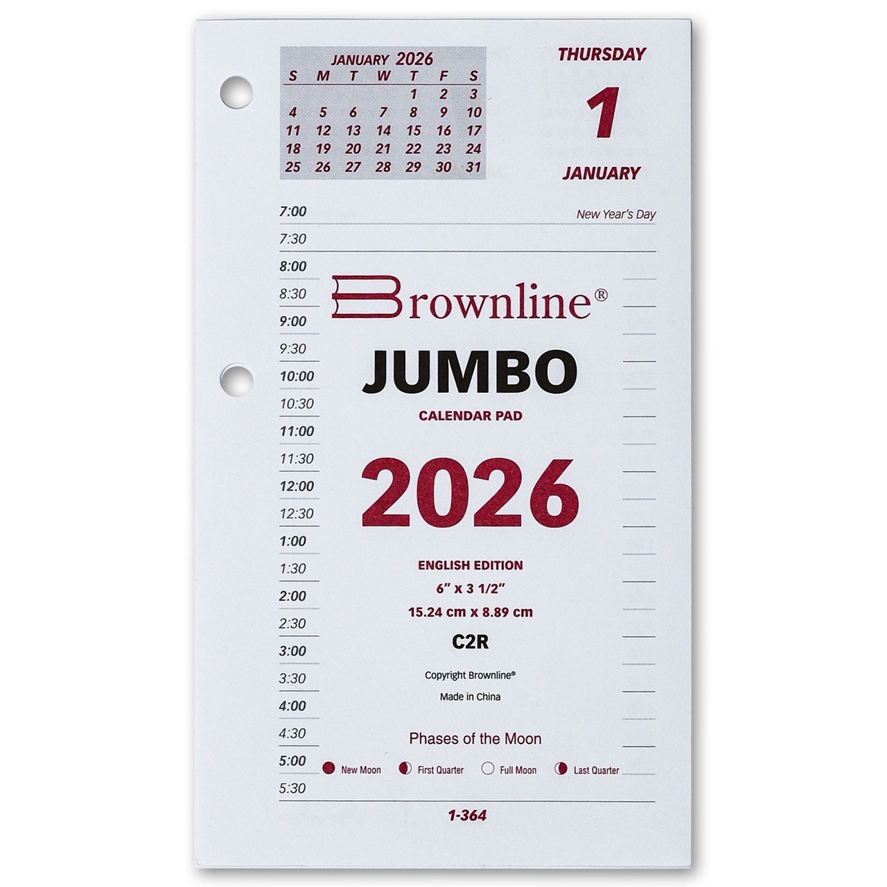 2024 Brownline C2R Jumbo Calendar Home Office Calendars Pad Refill 6″ x 3-1/2″