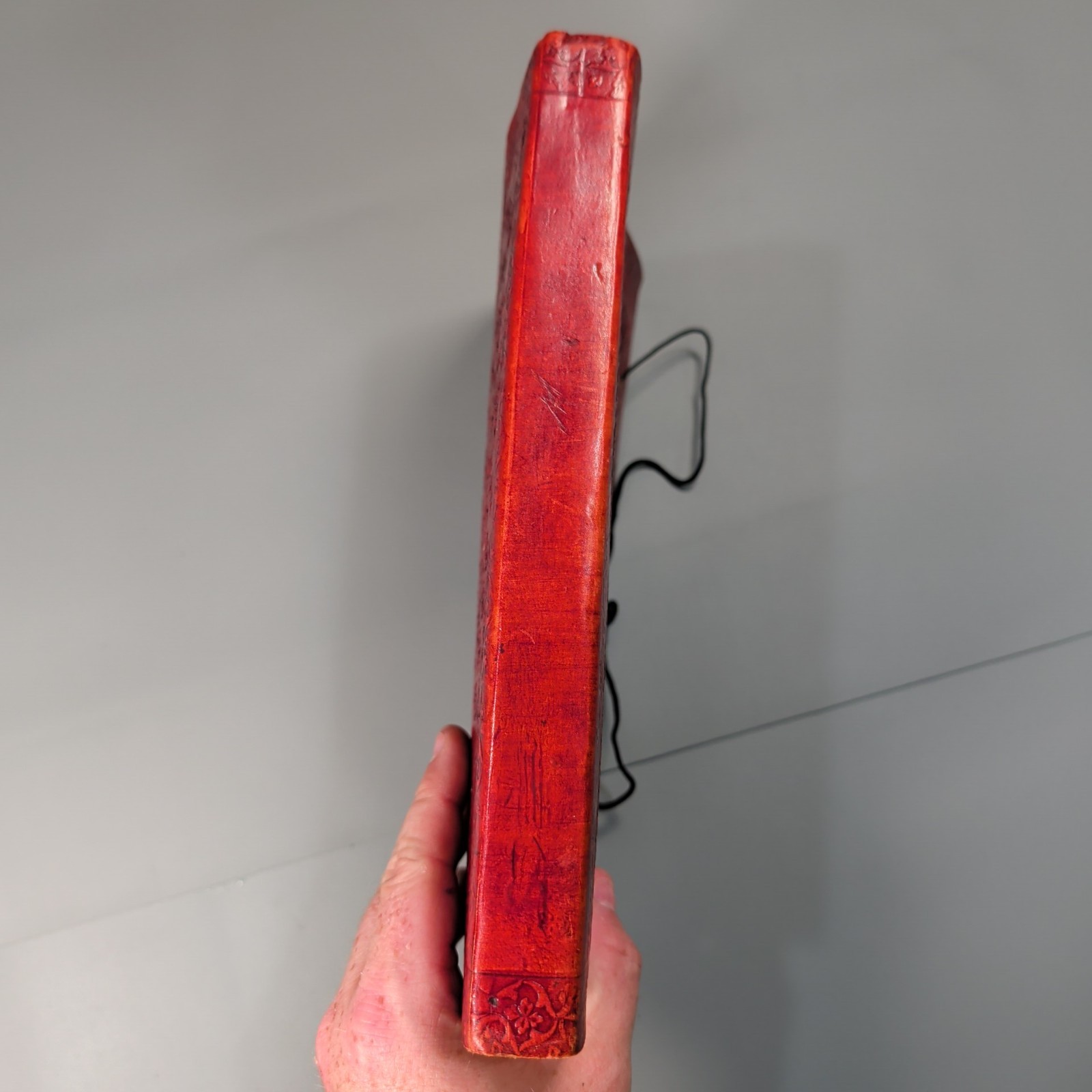 Handmade Leather Ganesha Journal Large Red Embossed India Blank Cotton Paper
