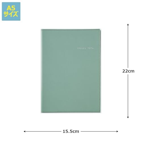 Takahashi 2026 A5 Monthly Desk Diary Casual Size 9 Sage Green No. 430 December