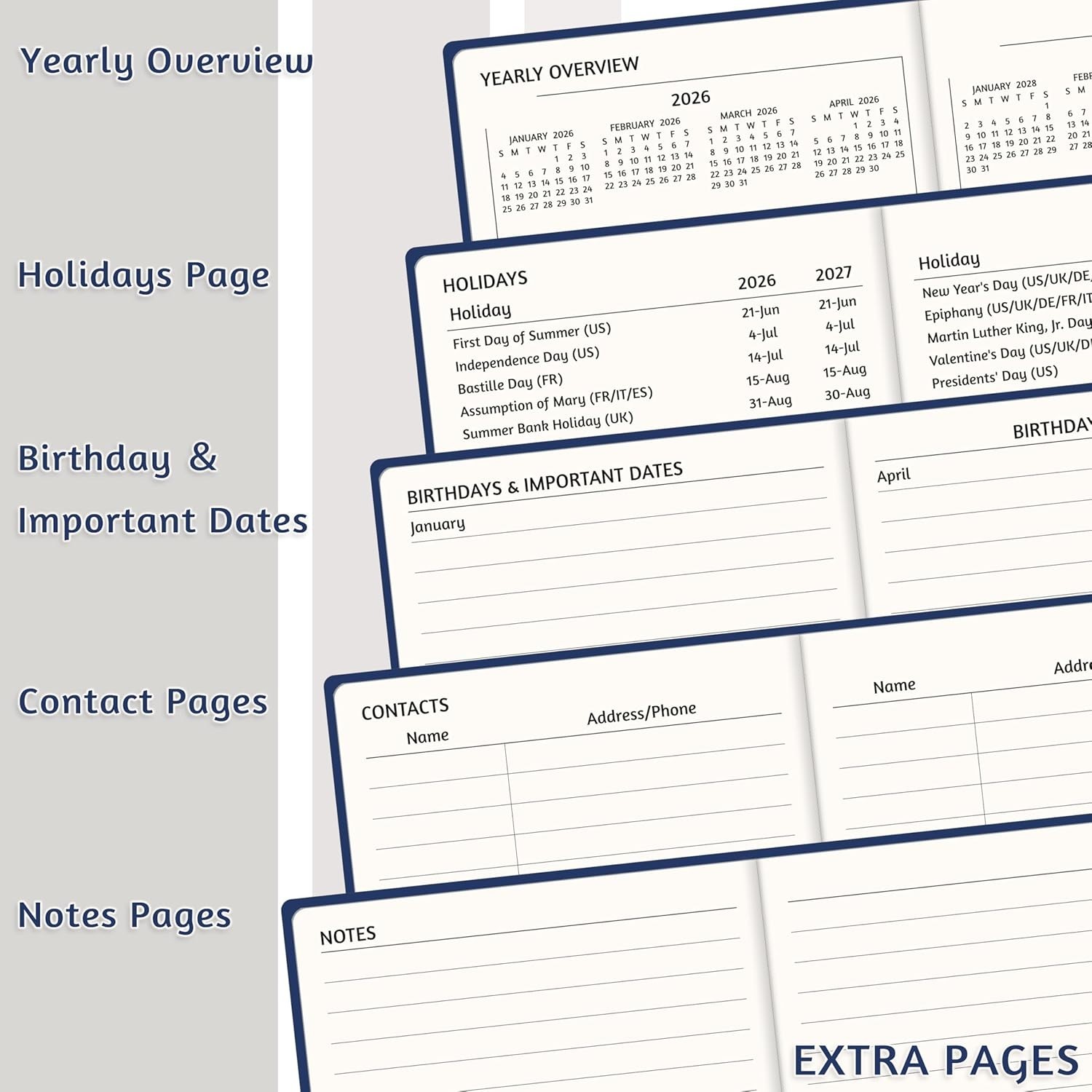 2026-2028 Pocket Monthly Planner, 3 Year Calendar 2026-2028, 6.2’’ x 3.6’