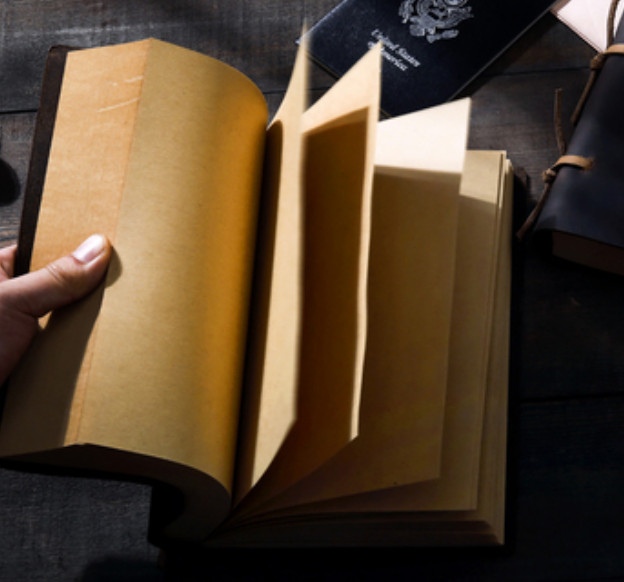 loose leaf Writing note Notebook sketchbook binder Notepad leather blue Q349