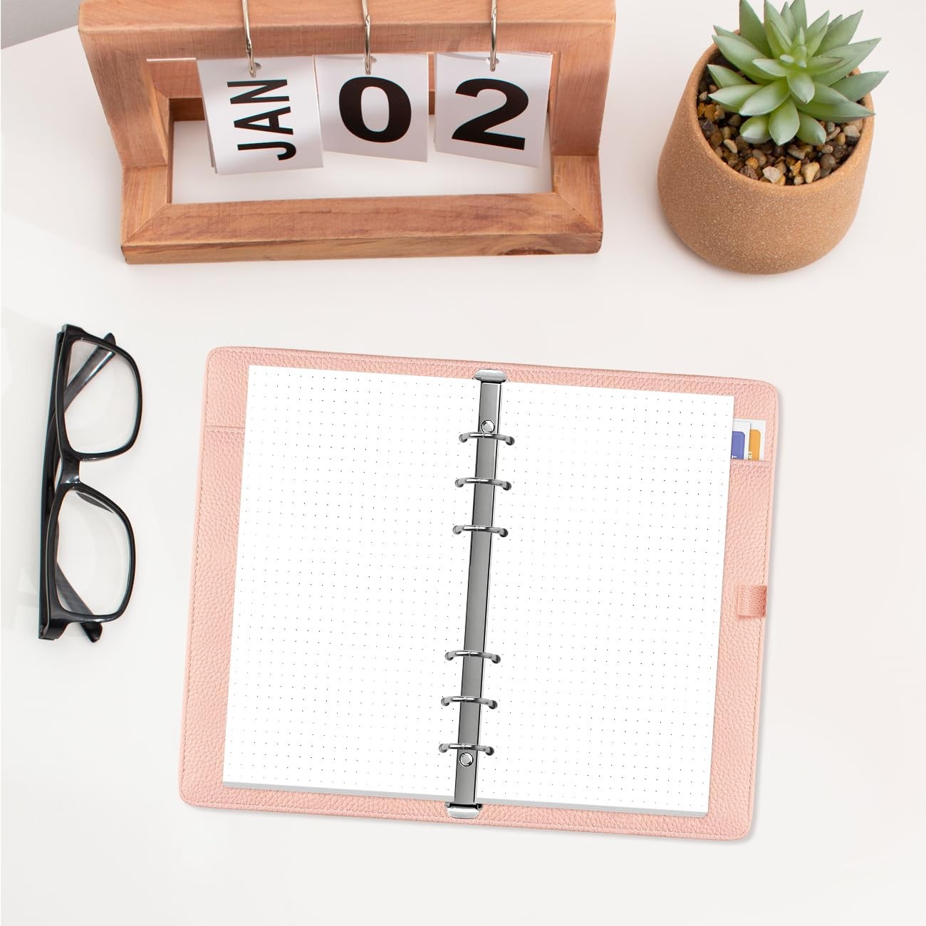 A6 Dotted Paper Refills Grid Dot 6 Holes Punched 100 Sheets 3.75″ x 6.75″