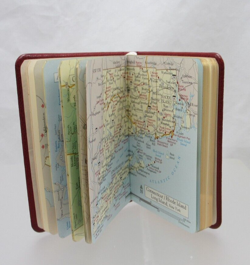 New England and New York Mini Notebook Guide Leather Cover Post Miniatures RED