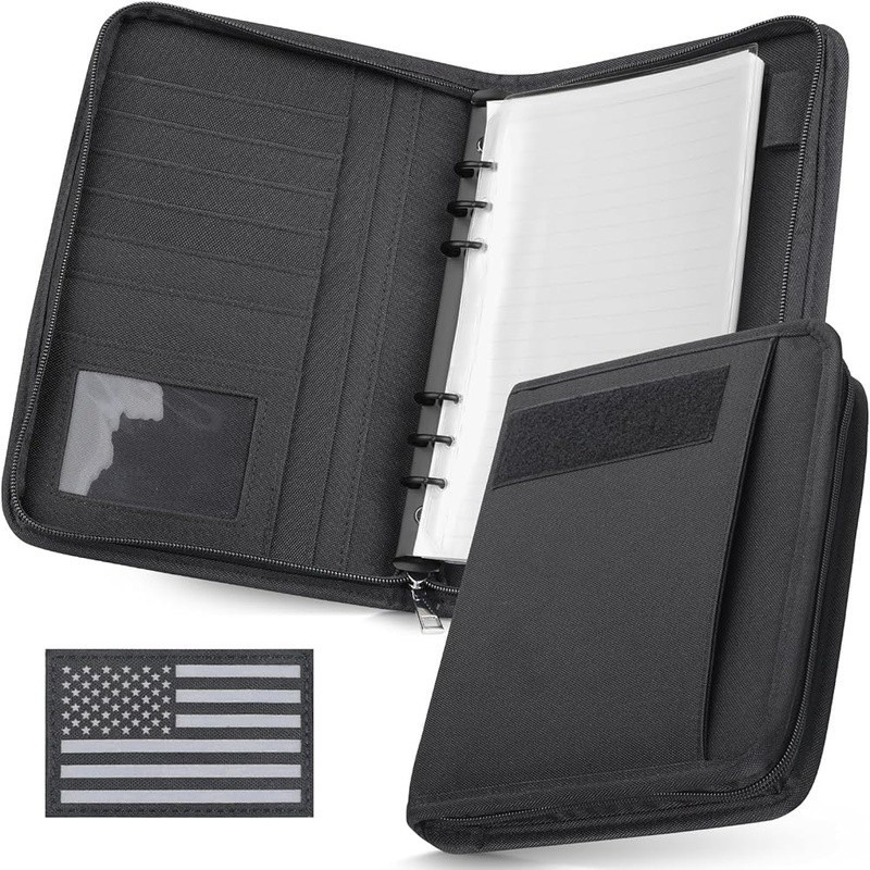 Refillable 6-Ring Binder Notebook Military Grade Portable Organizer W/ Zipper US
