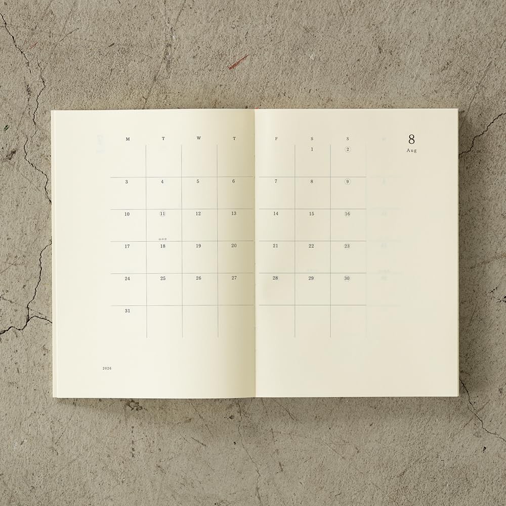 Designphil Midori Md Notebook Diary 2026 A5 Monthly Planner 22405006 Starts On