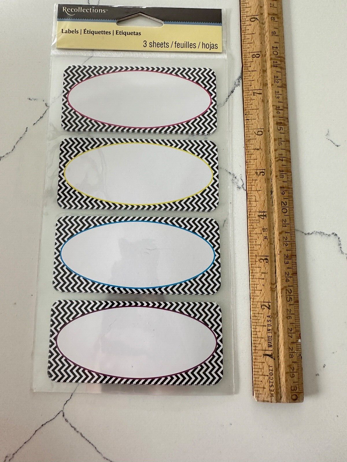 Recollections 12 PC Colorful Oval Labels Home Organizing Crafts Present