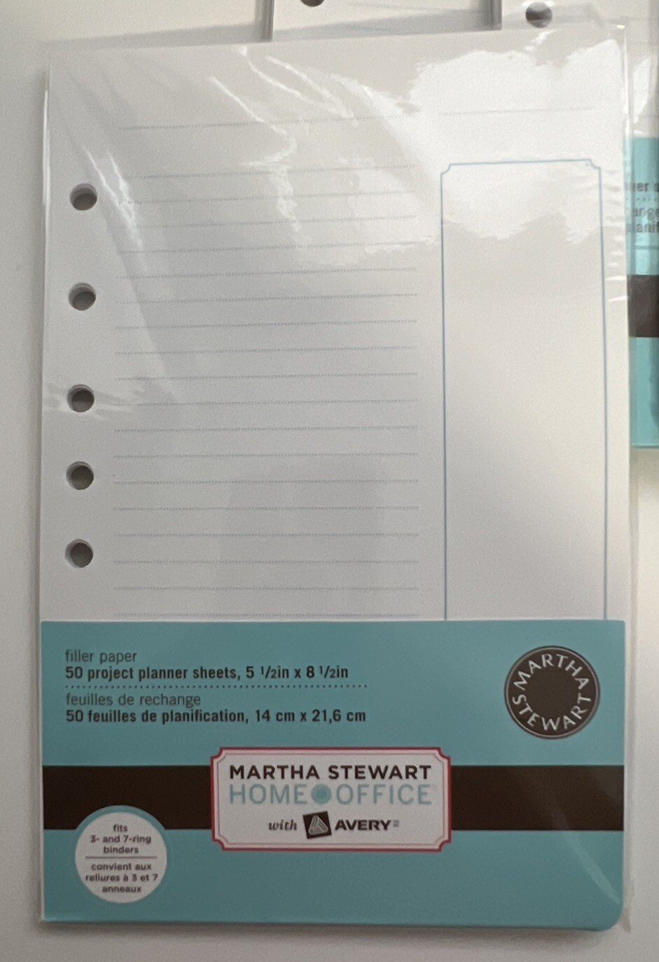 Martha Stewart Avery Filler Paper Project Planner Sheets 5.5 x 8.5 200 Sheets