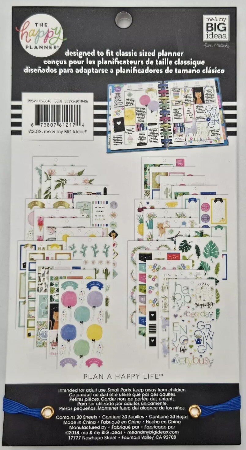Brand New The Happy Planner HAPPY ILLUSTRATIONS Stickers Sheets 521 Pieces