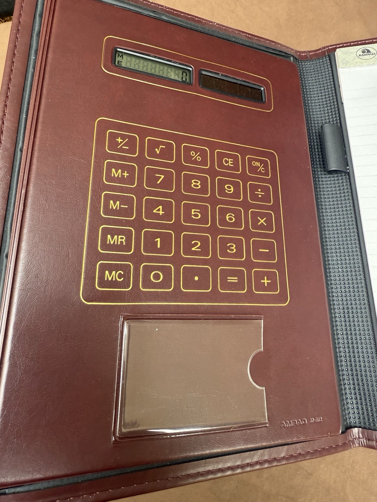 Vtg Ampad Faux Leather Document Notepad Holder Folder Organizer Expandable Folio