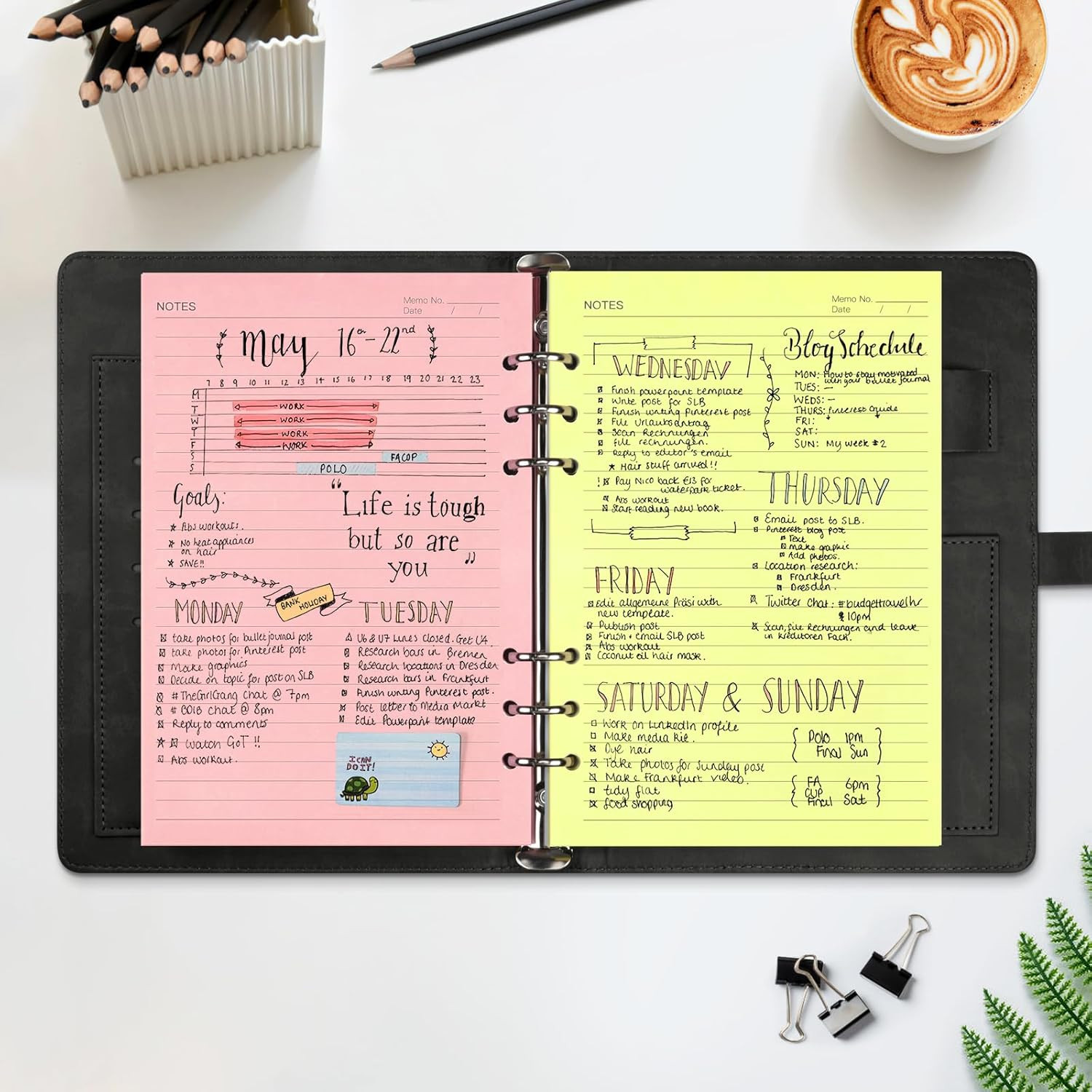 A5 Colorful Lined Refill Paper, 120Gsm Loose Leaf Paper 6 Hole, Notebook Refills