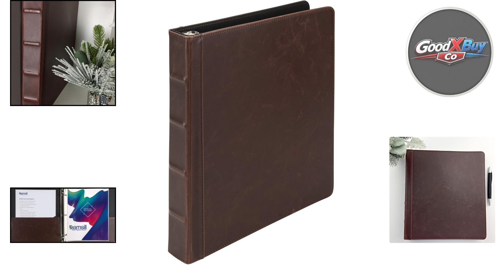 Elegant Vintage Leather 3 Ring Binder Holds 200 Sheets | Professional Organizer