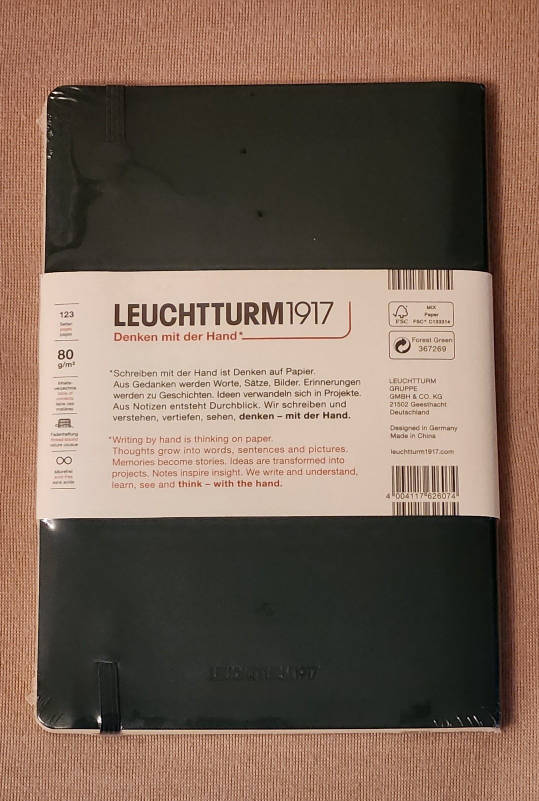 Leuchtturm 1917 Softcover Dot Grid Notebook Forrest Green – A5 – NEW SEALED