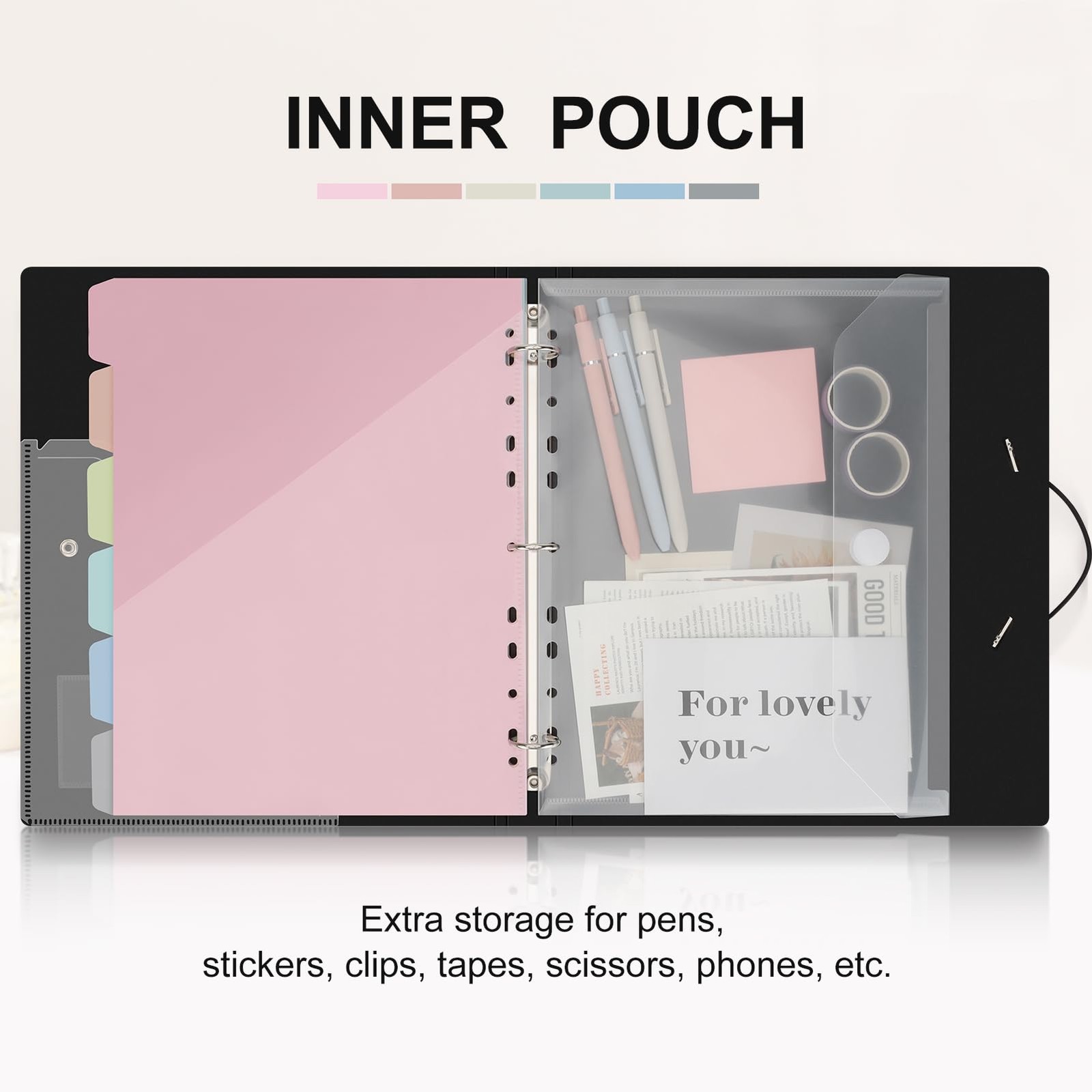 Binder With Dividers Project Organizer 12 Pockets Folder Elastic Closure