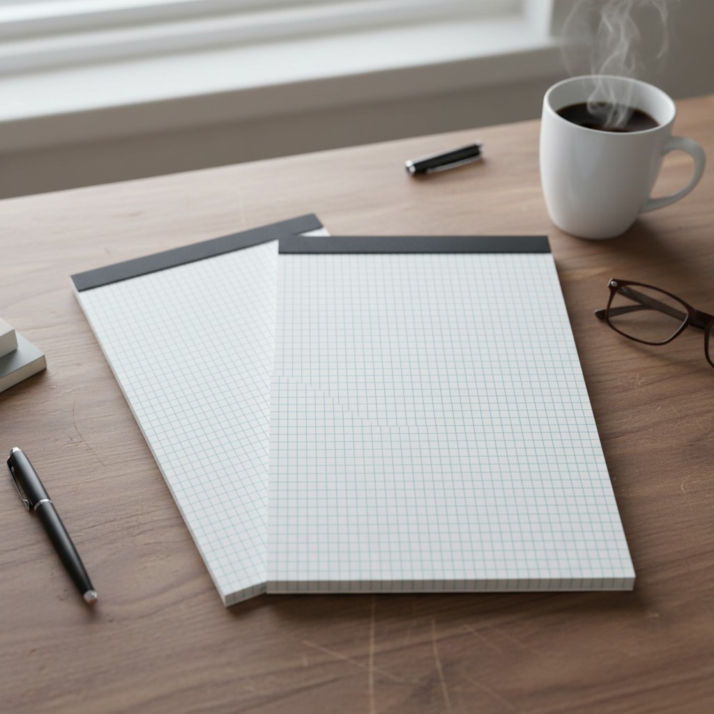 Graph Paper Pad, 8.5 x 11, 2-Pack, 4×4 Quadrille Grid Notebook Pads, Easy Tea…