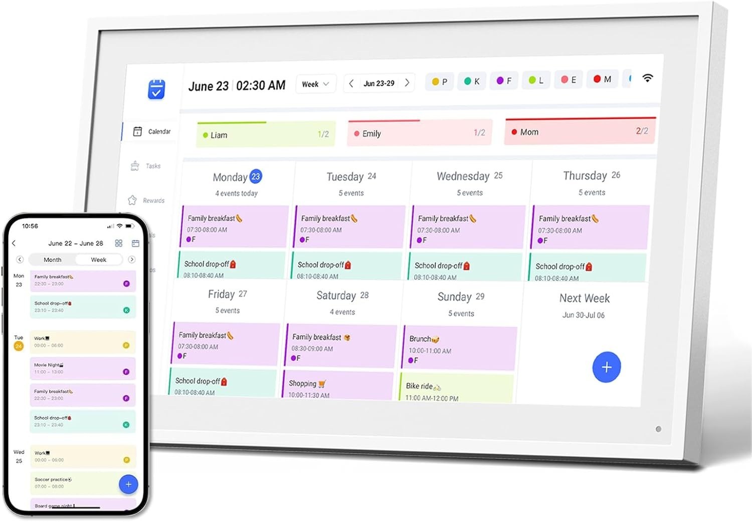 10.1″ Digital Calendar, Meal Planner, Duty Chart, to Do List,HD Smart Touch S…