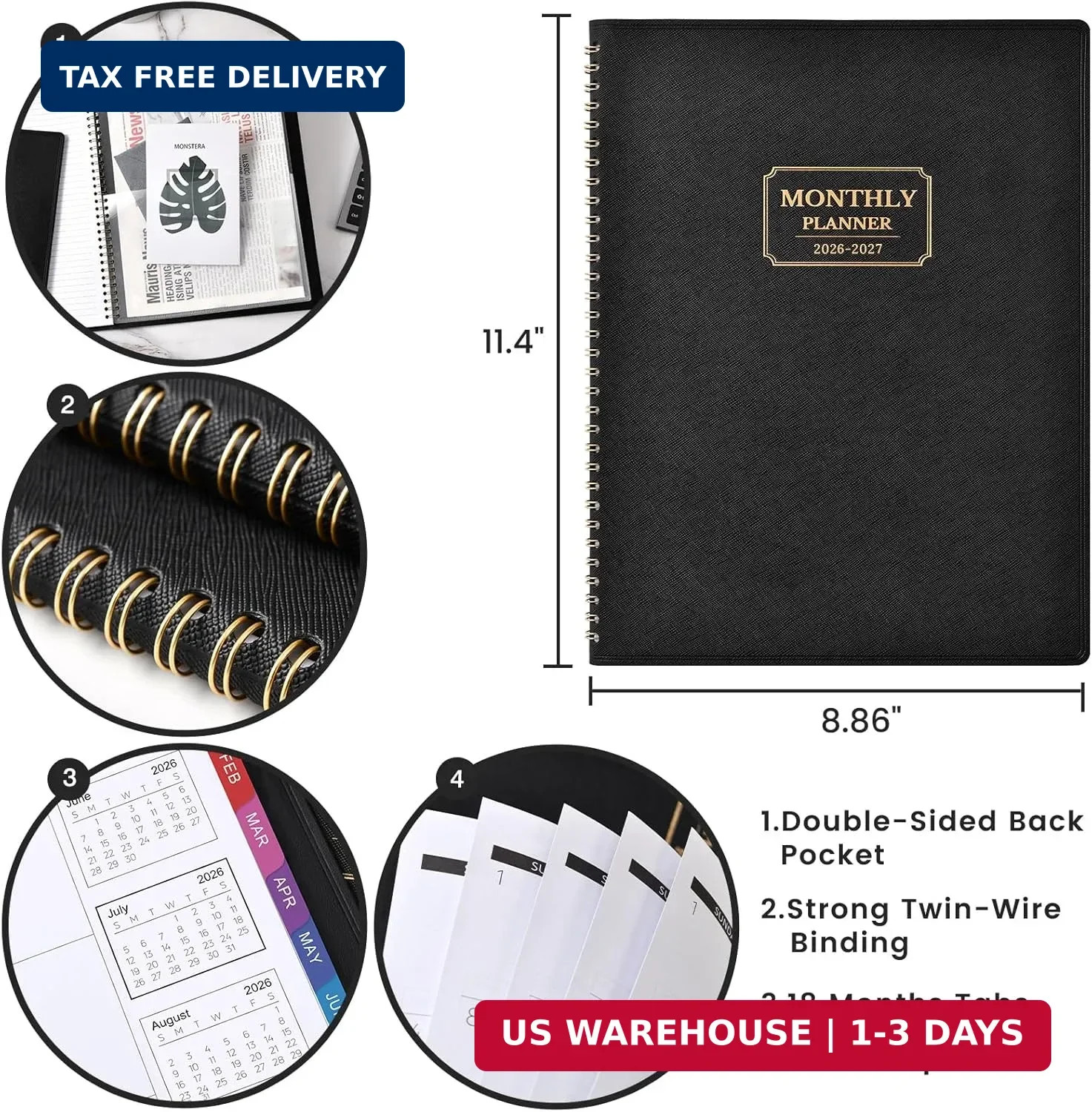 Monthly Planner 2026-2027 – Planner 2026-2027, Jul. 2026 – Dec.2027, 18 Monthly