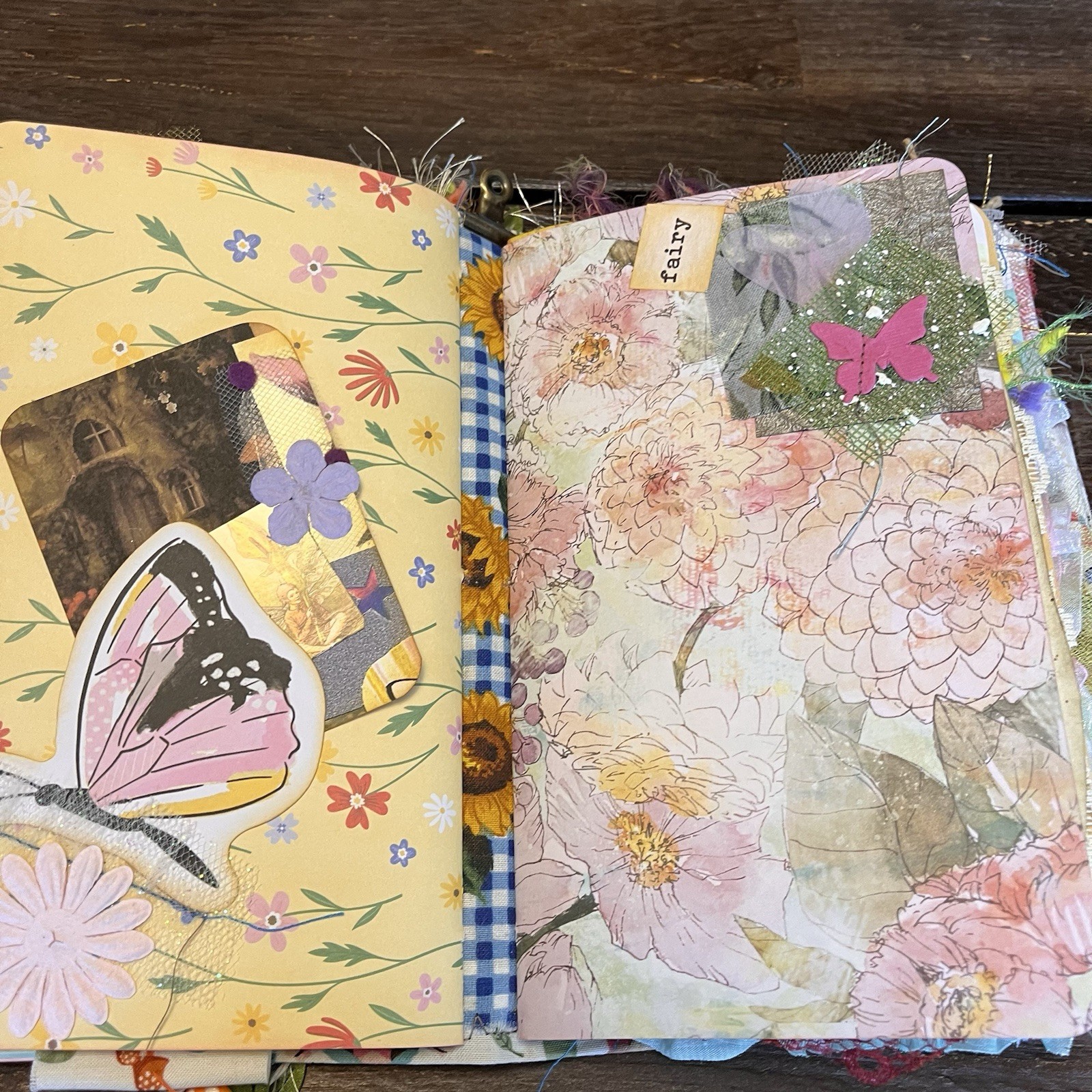 Gnome Sunflower Themed Junk Journal Woodland Nature Softcover 3 Signatures