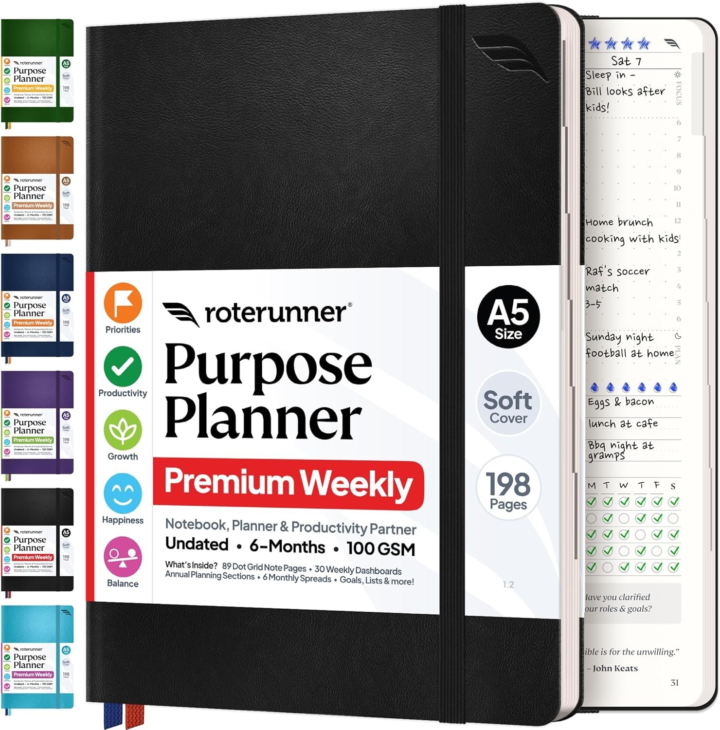 Purpose Planner Notebook A5 5.8”x8.3” Undated 2026