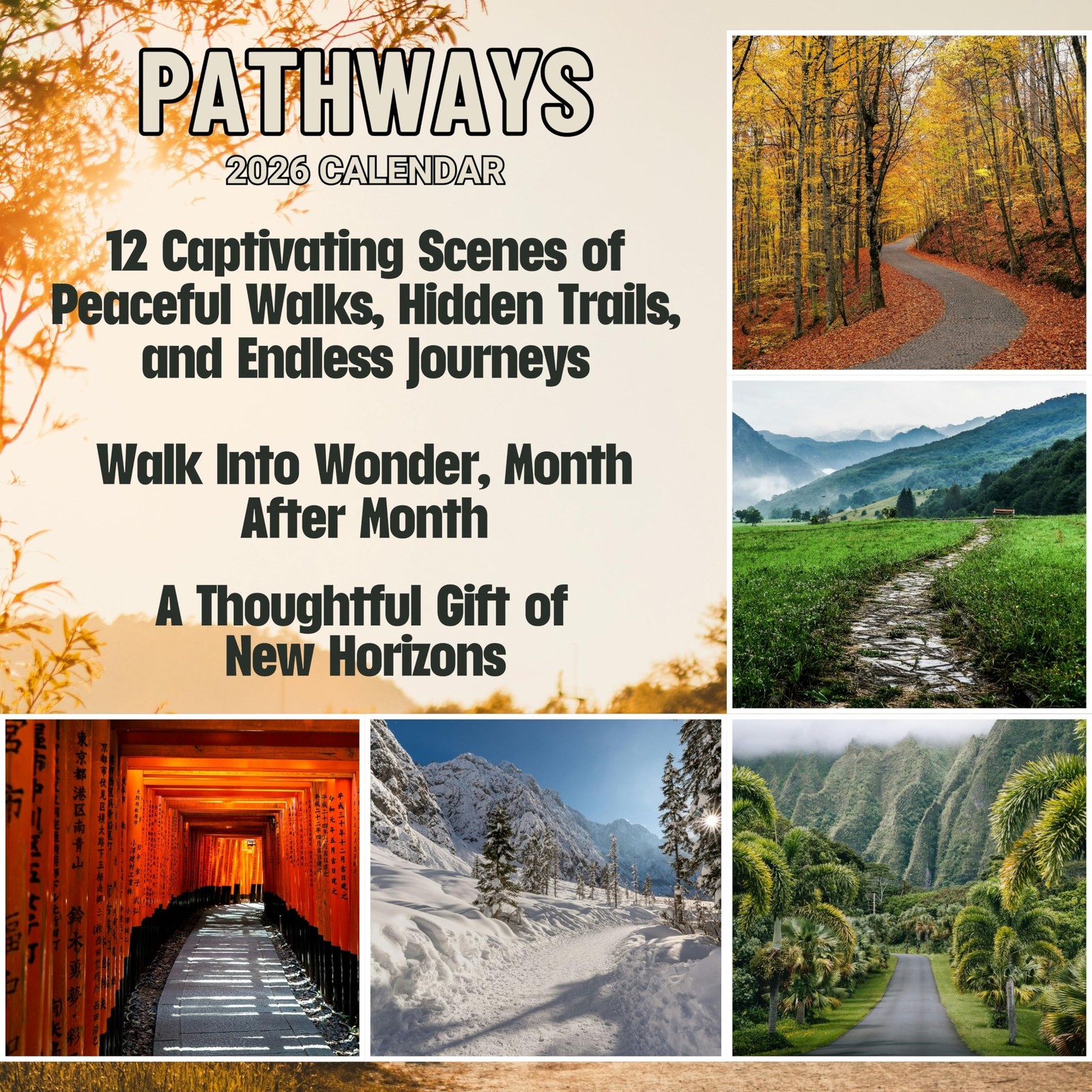 Pathways 2026 Wall Calendar | Scenic Nature Photography & Enchanted