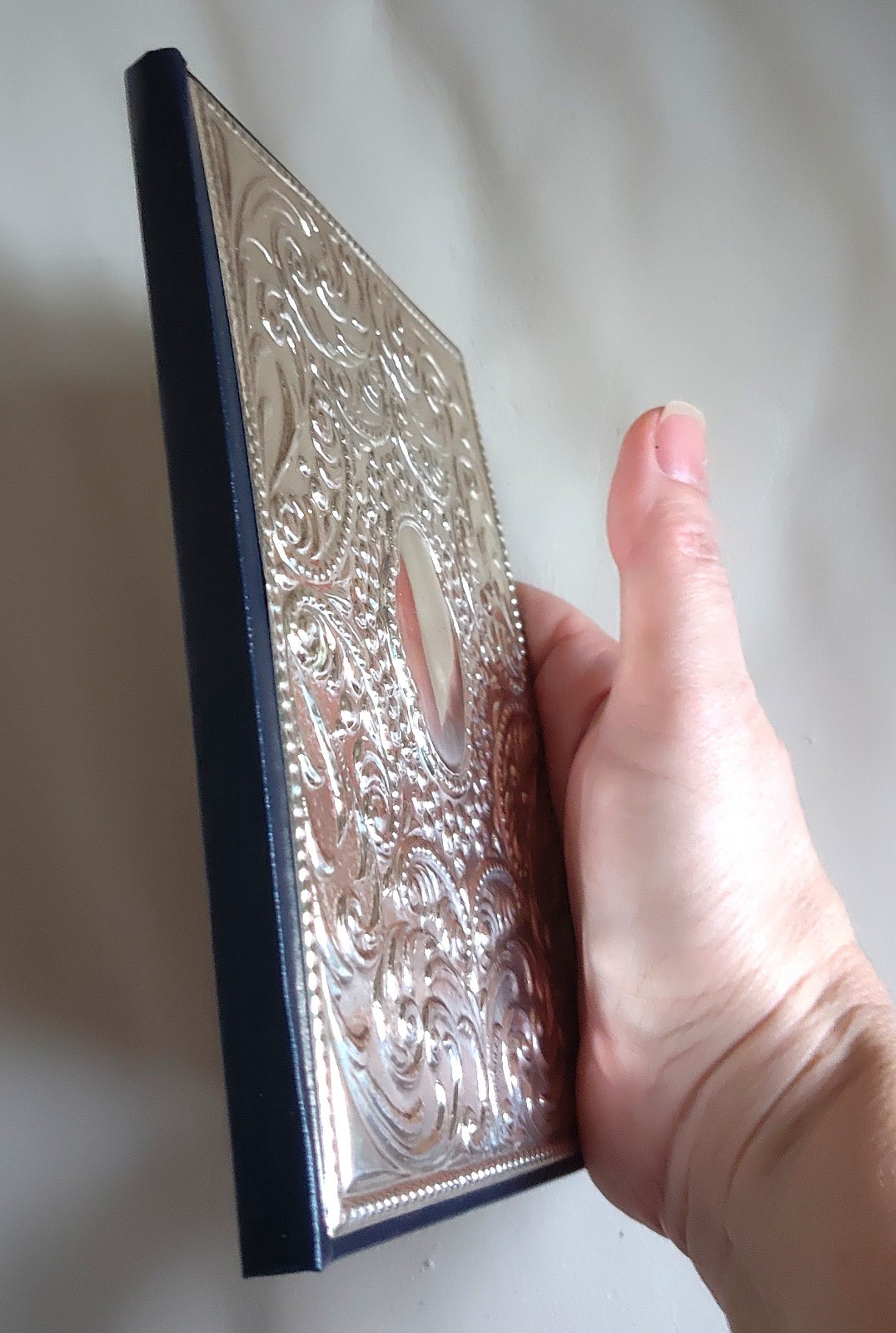 925 marked Sterling Silver Vintage Leather Phone Address Book A- Z Italy