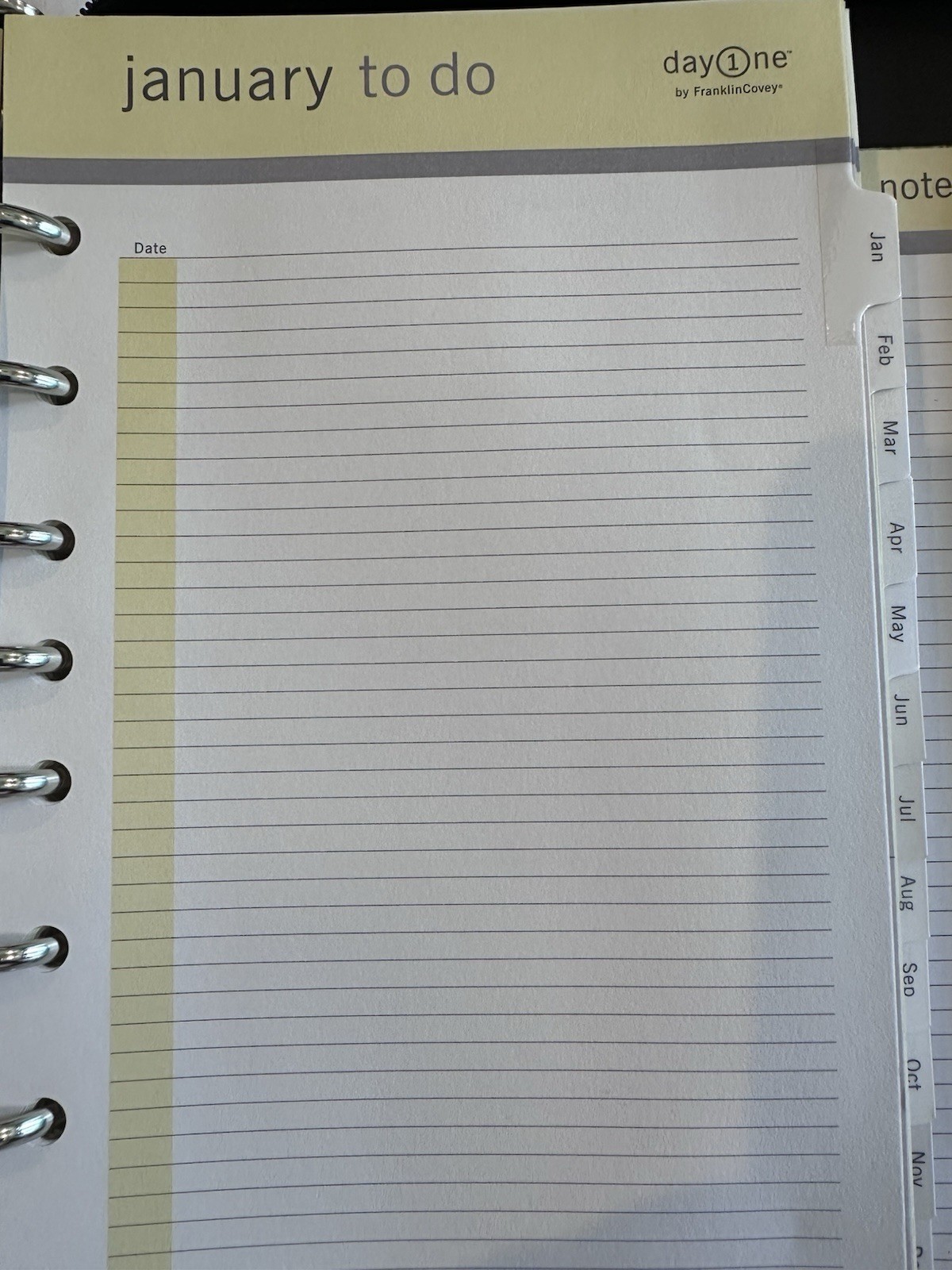 NEW Franklin Covey Day 1 Classic Zip Binder Handles 7 Rings 1″ Black W Inserts.
